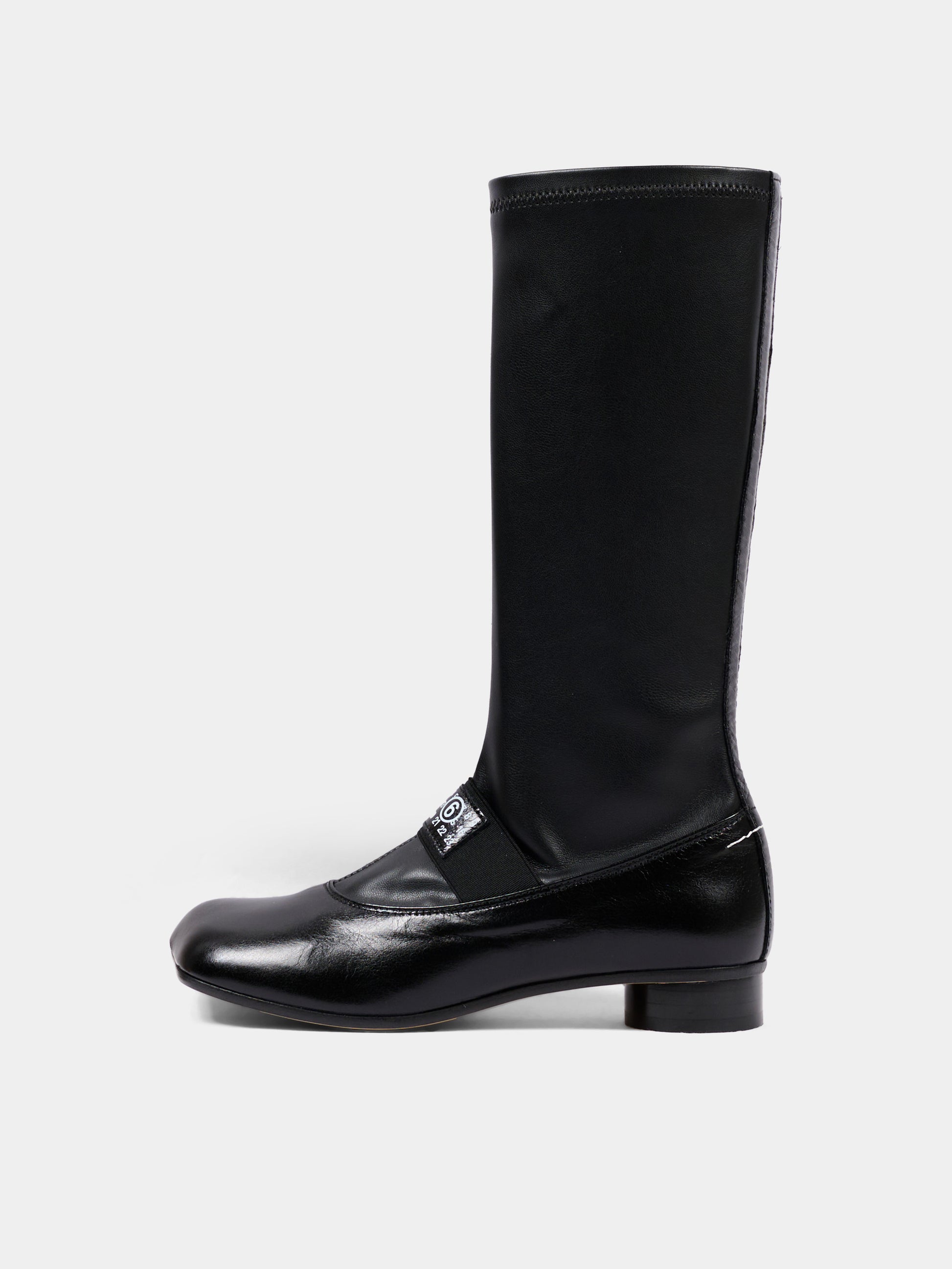Stivale nero per bambina con logo,Mm6 Maison Margiela,83896 VAR1