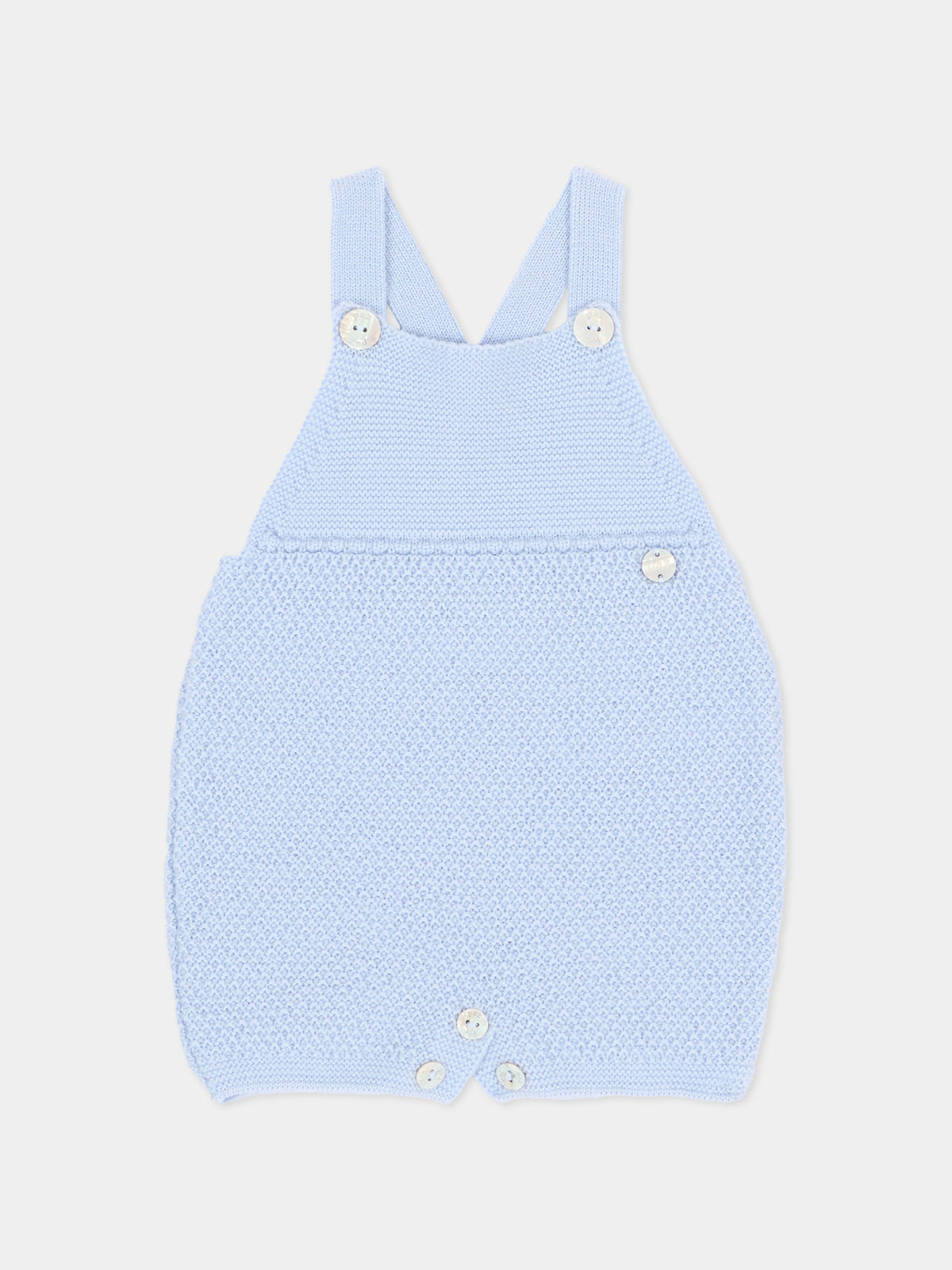 Salopette azzurra per neonato in maglia,Paz Rodríguez,022 113917 20 H56