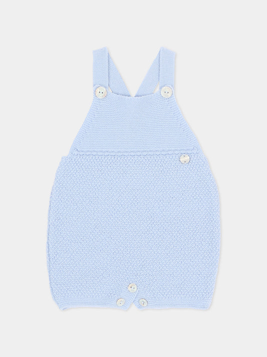 Salopette azzurra per neonato in maglia,Paz Rodríguez,022 113917 20 H56