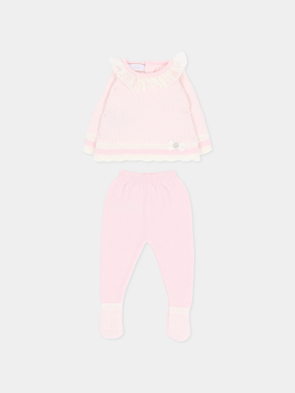 Completo nascita rosa per neonata in maglia,Paz Rodríguez,103 114210 3060 H56