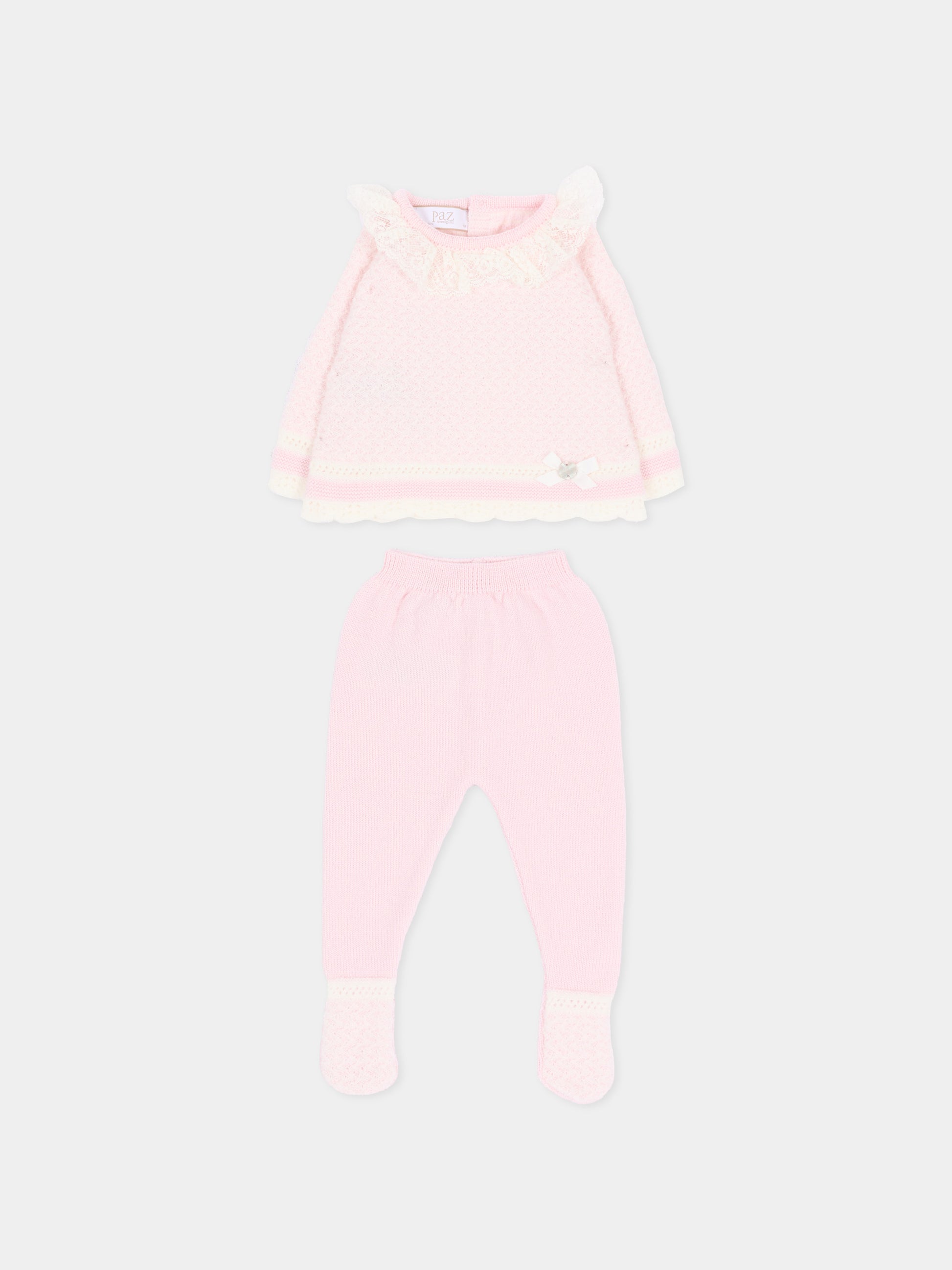 Completo nascita rosa per neonata in maglia,Paz Rodríguez,103 114210 3060 H56