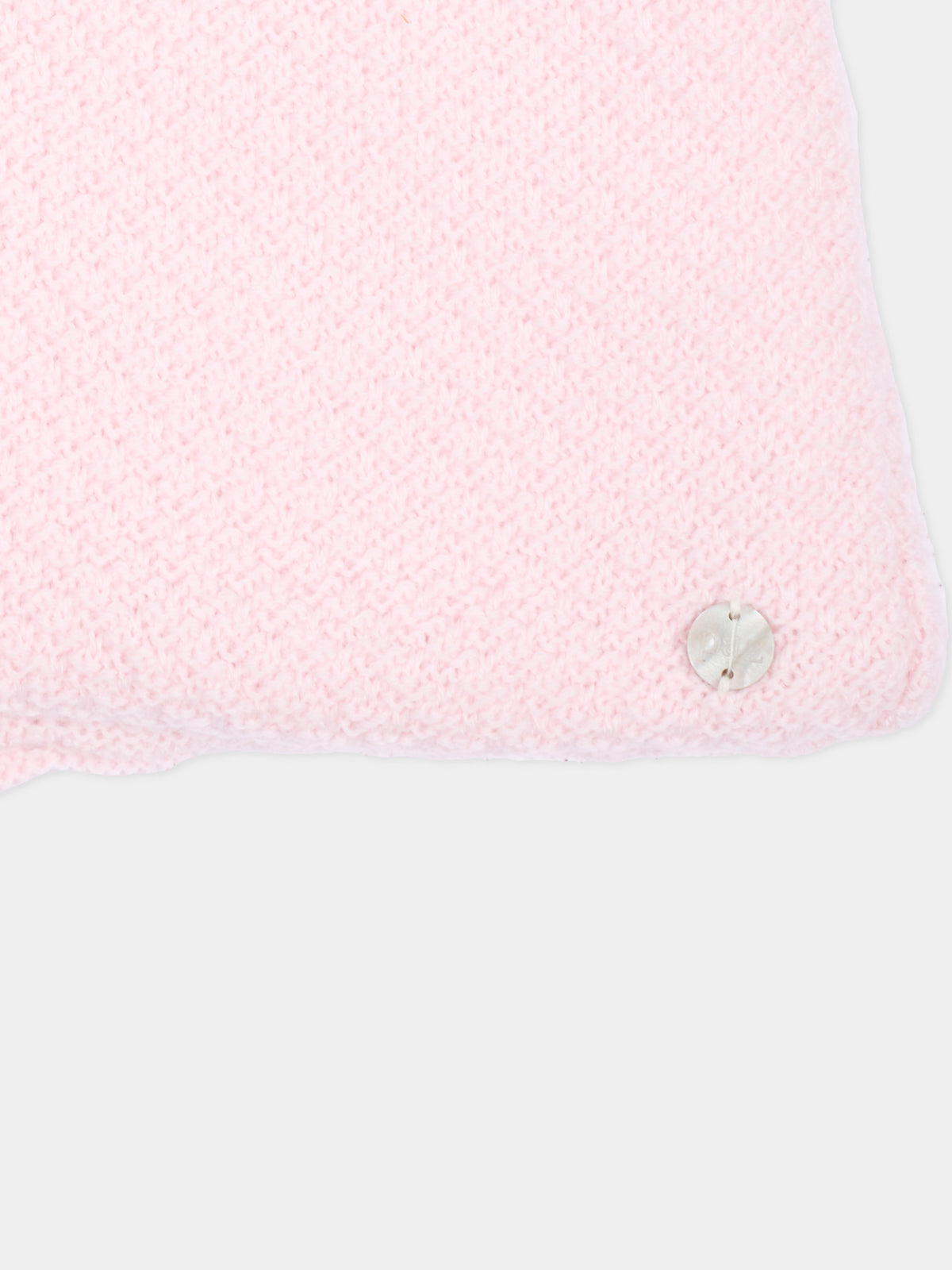 Cappotto rosa in maglia per neonata con collo,Paz Rodríguez,009 114145 30 H56