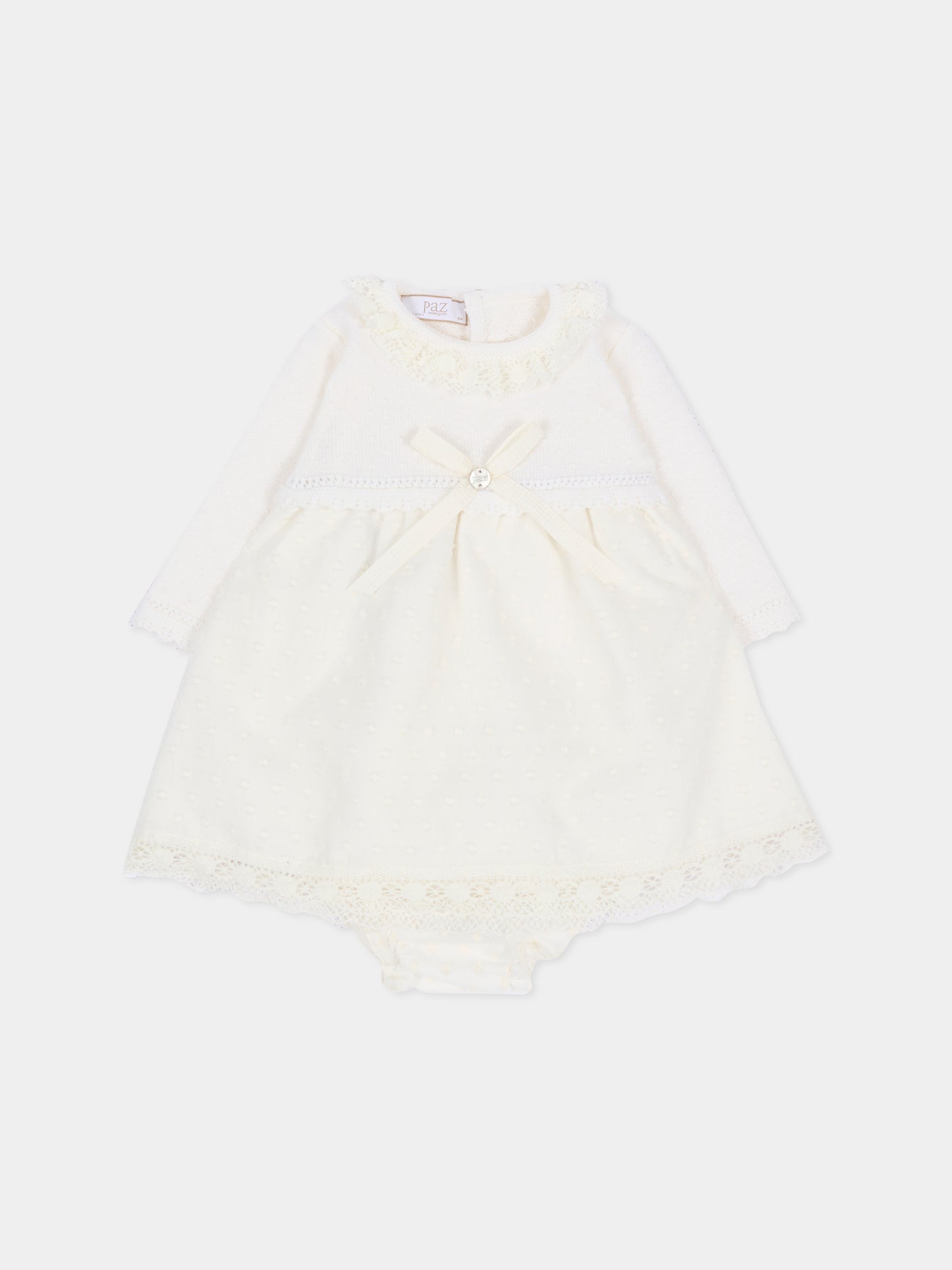 Abito elegante avorio per neonata,Paz Rodríguez,104 114017 6060 H56
