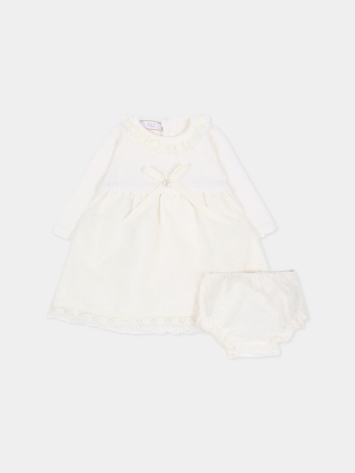 Abito elegante avorio per neonata,Paz Rodríguez,104 114017 6060 H56