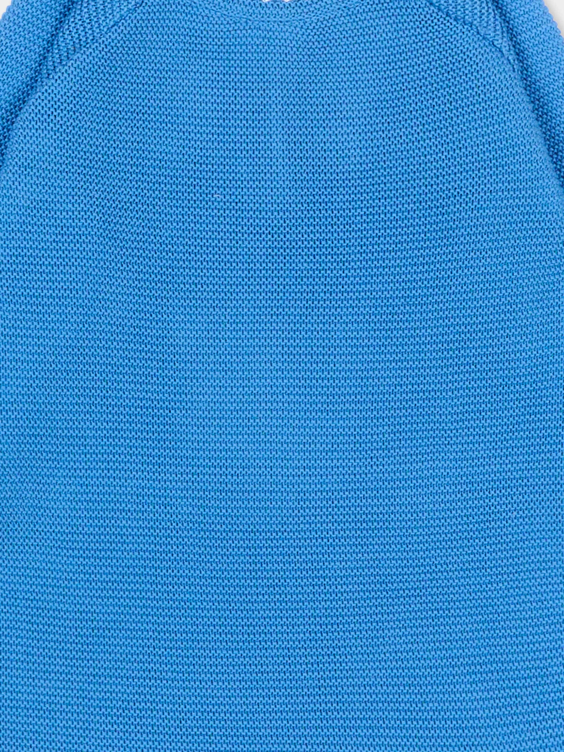 Tutina azzurra per neonato in maglia,Little Bear,3103 AZZURRO/BCO