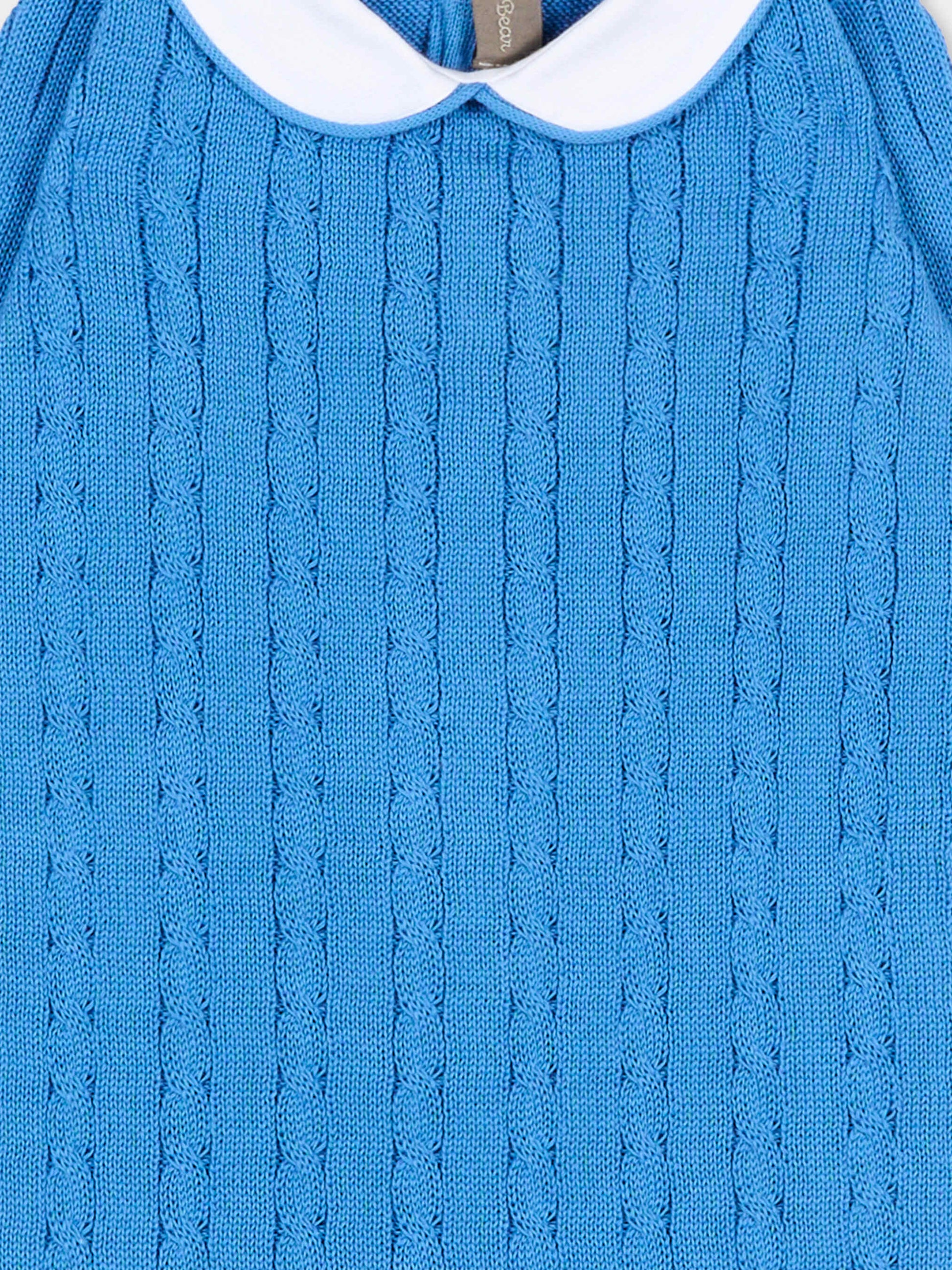 Tutina azzurra per neonato a trecce,Little Bear,3108 AZZURRO