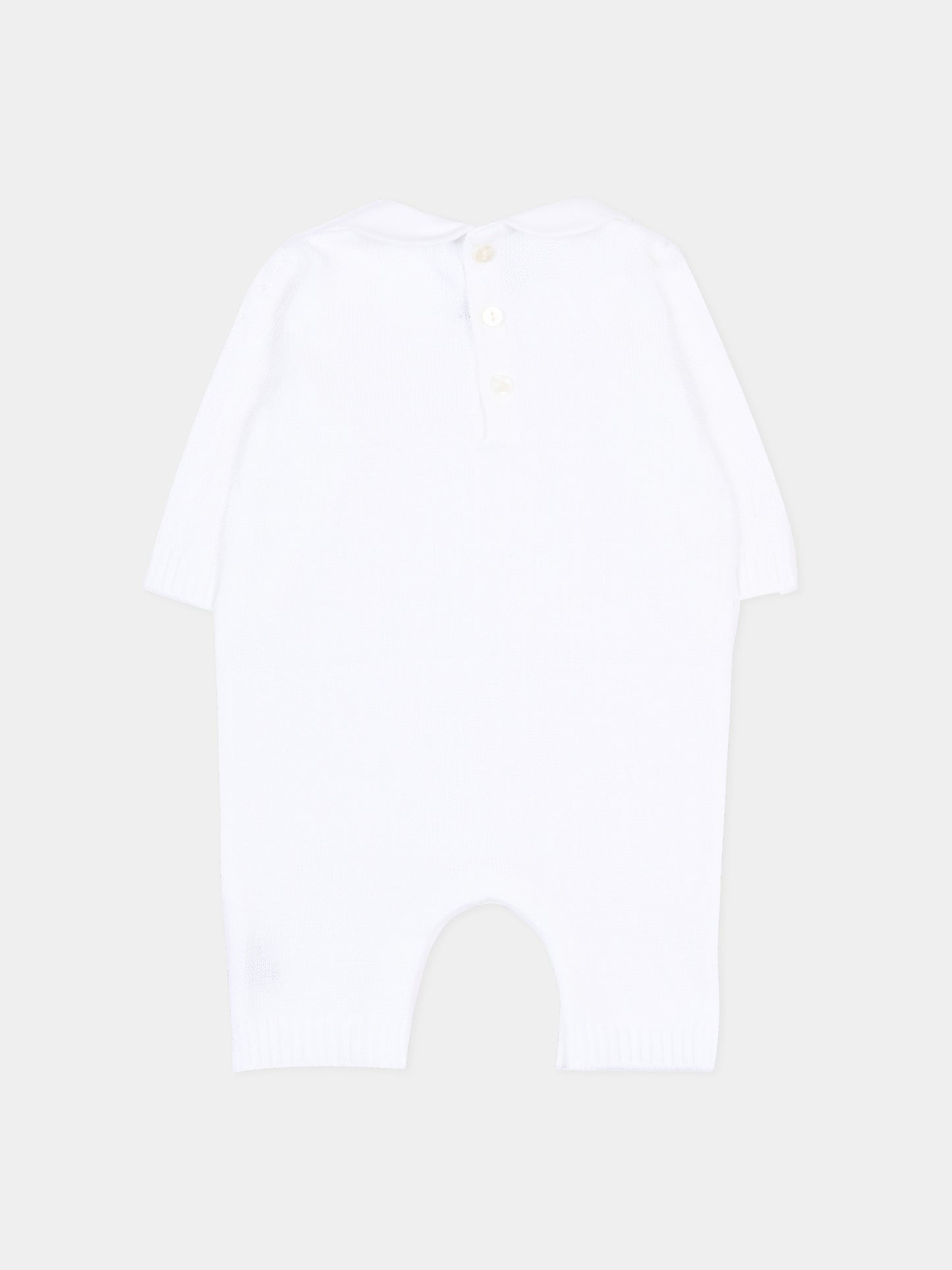 Tutina bianca per neonati a trecce,Little Bear,3108 BIANCO