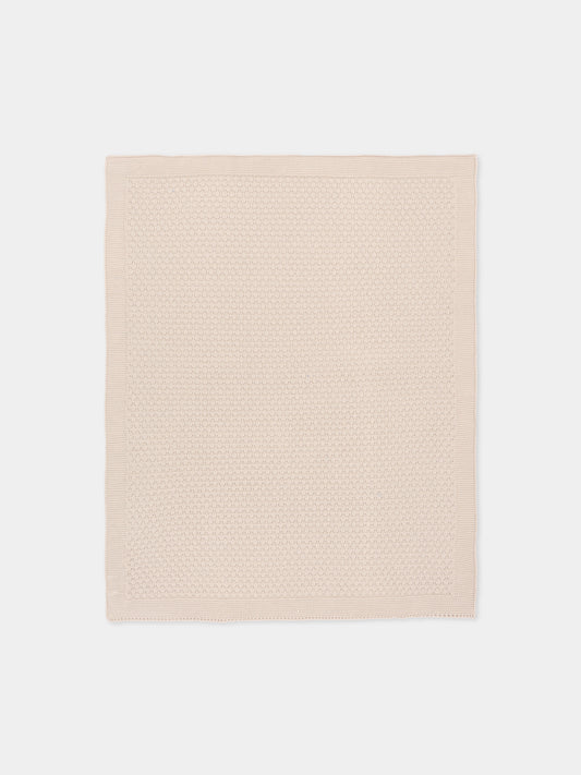 Copertina beige per neonati traforata,Little Bear,3113 CORDA