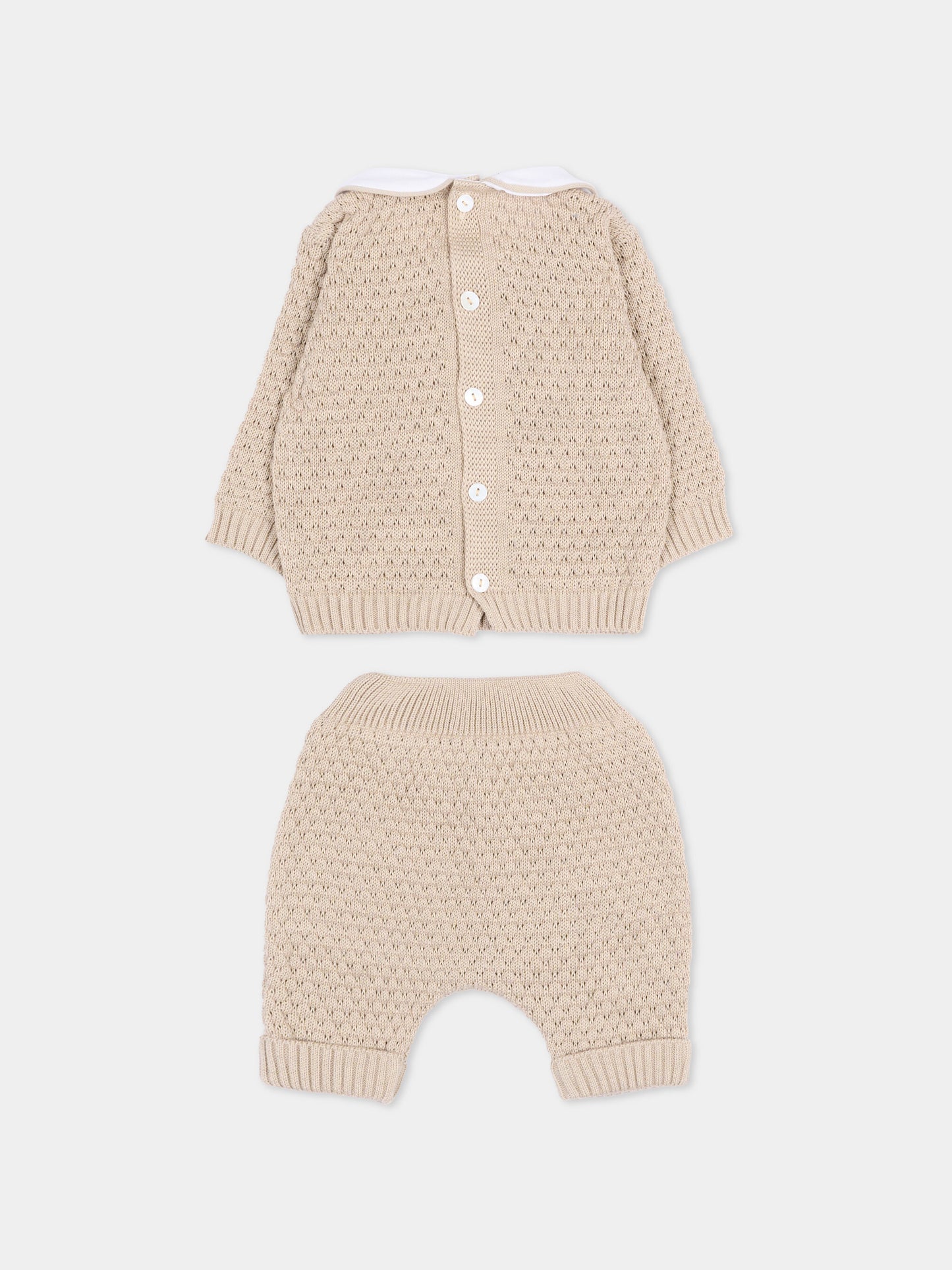 Completo nascita beige per neonati traforato,Little Bear,3115 CORDA