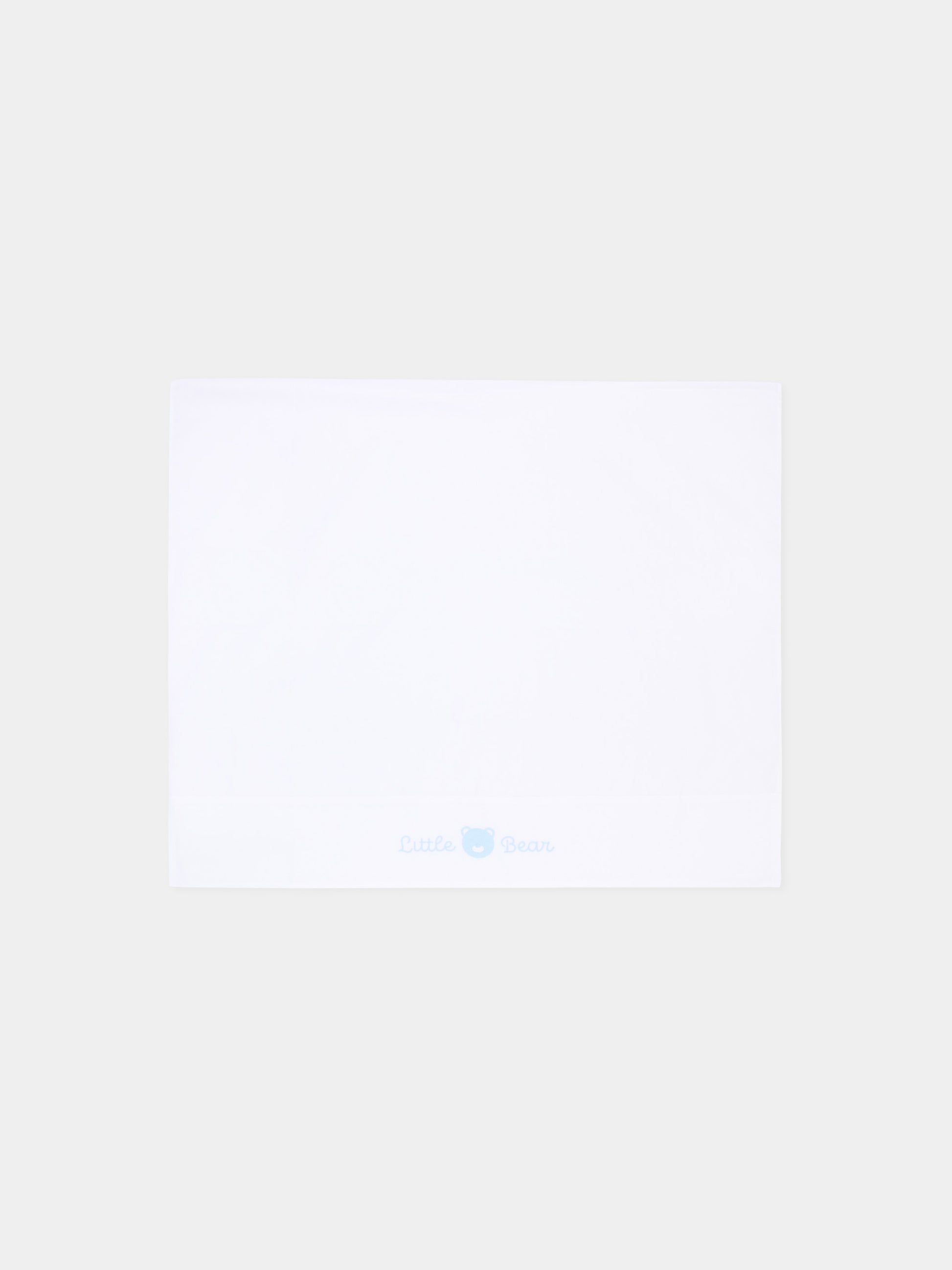 Lenzuola bianco per neonato con orsetti,Little Bear,2044 BCO/CIELO