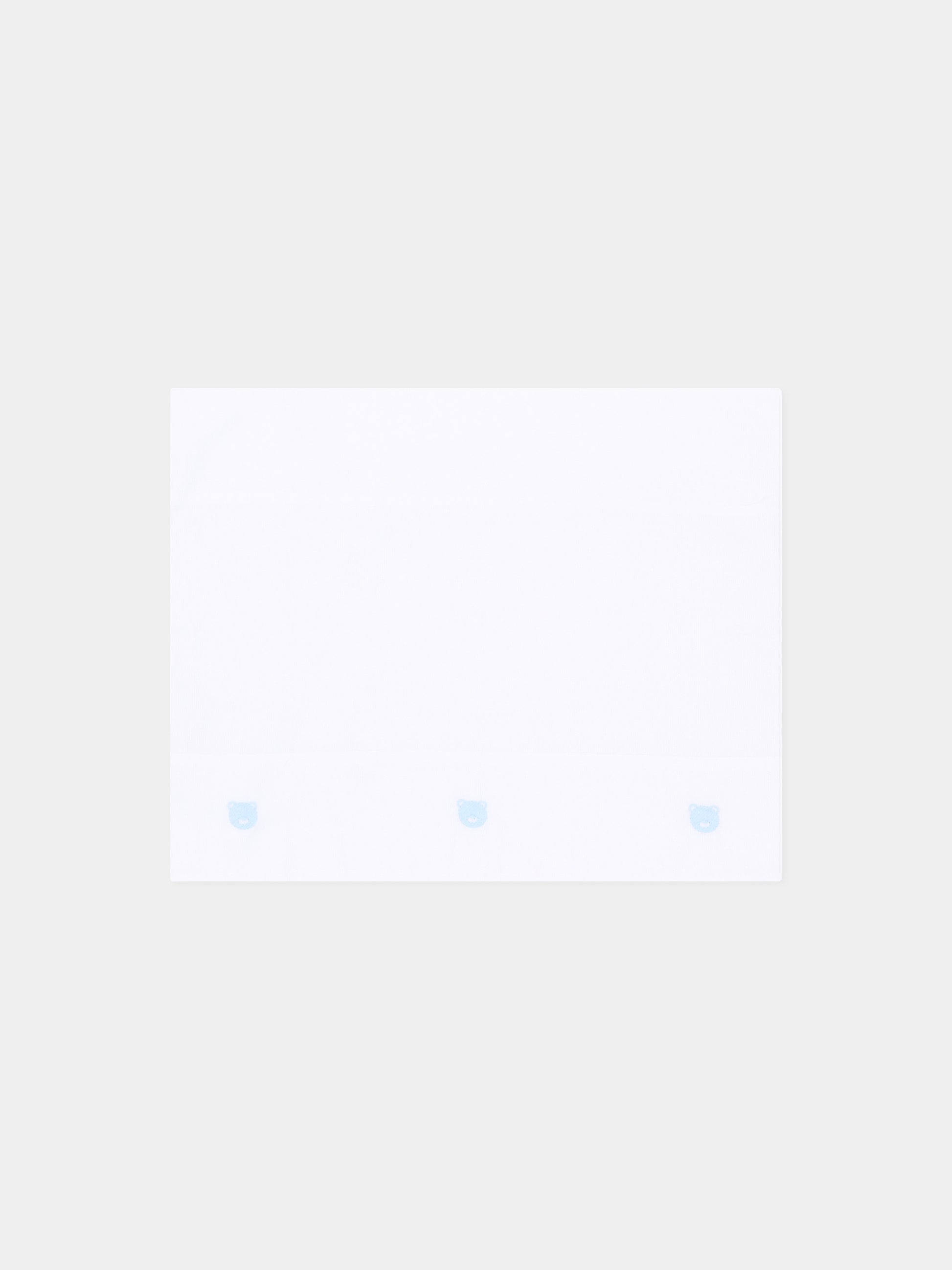 Lenzuola bianco per neonato con orsetti,Little Bear,2044 BCO/CIELO