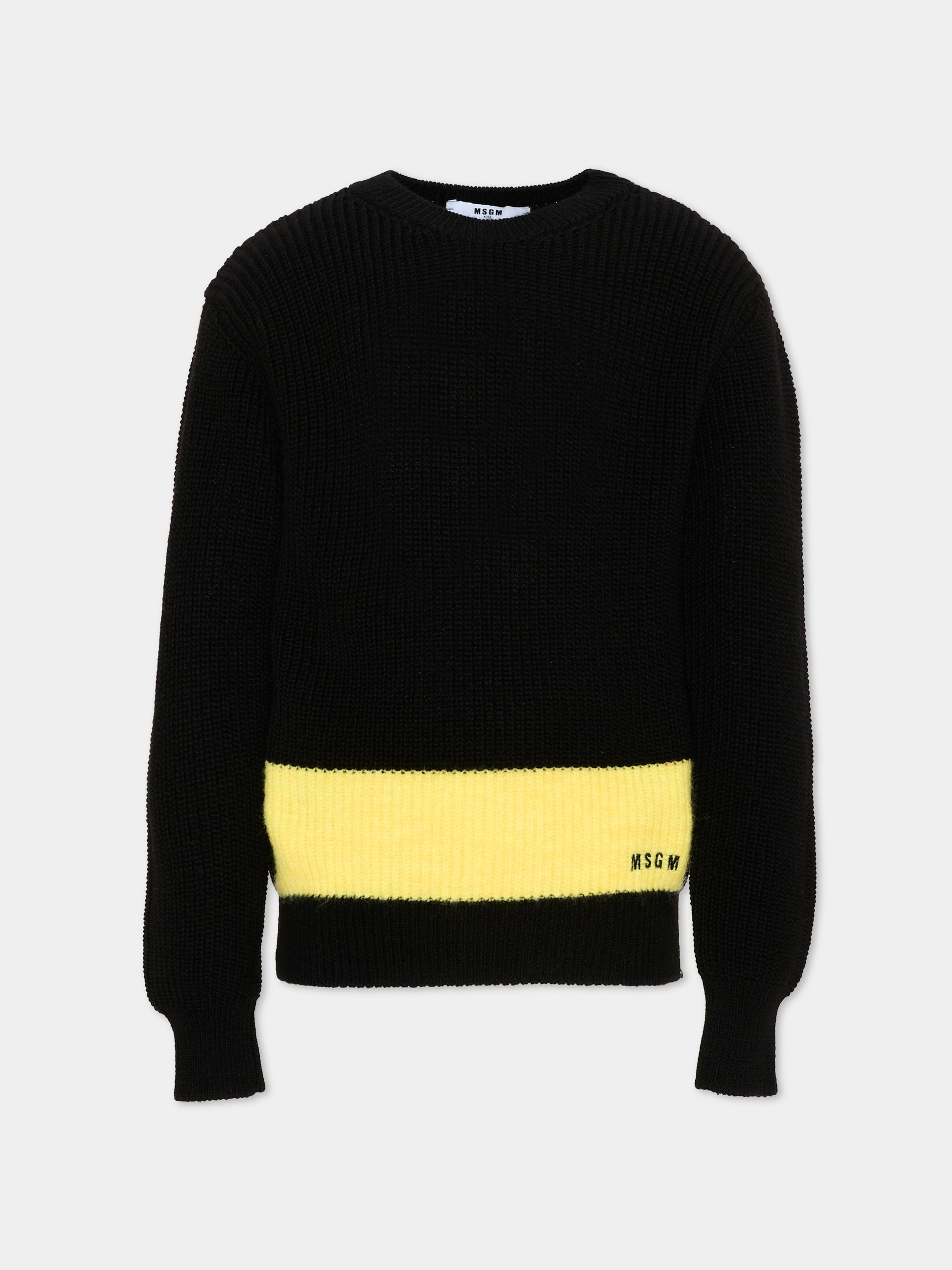 Maglione nero per bambino con logo,Msgm Kids,F6MSJBJP231 110