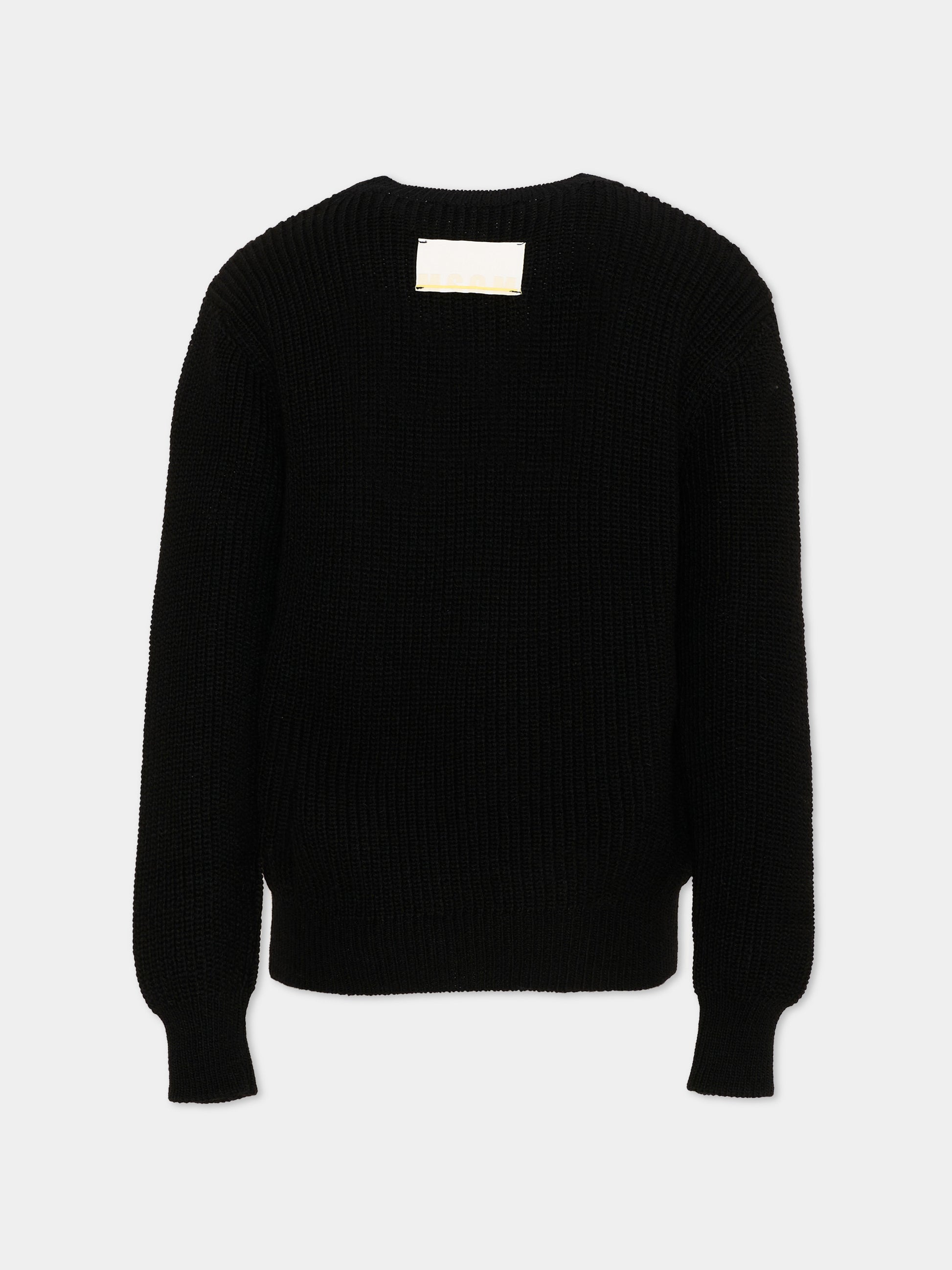 Maglione nero per bambino con logo,Msgm Kids,F6MSJBJP231 110