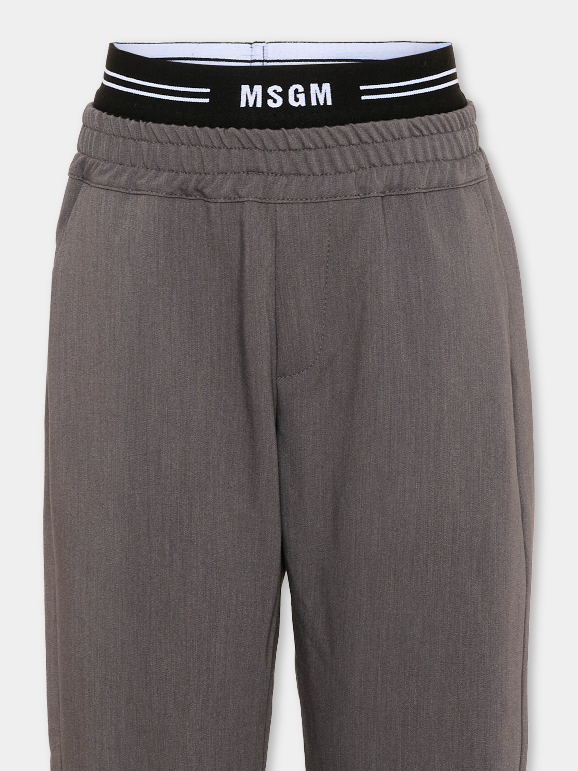 Pantalone grigio per bambino con logo,Msgm Kids,F6MSJBPA237 104