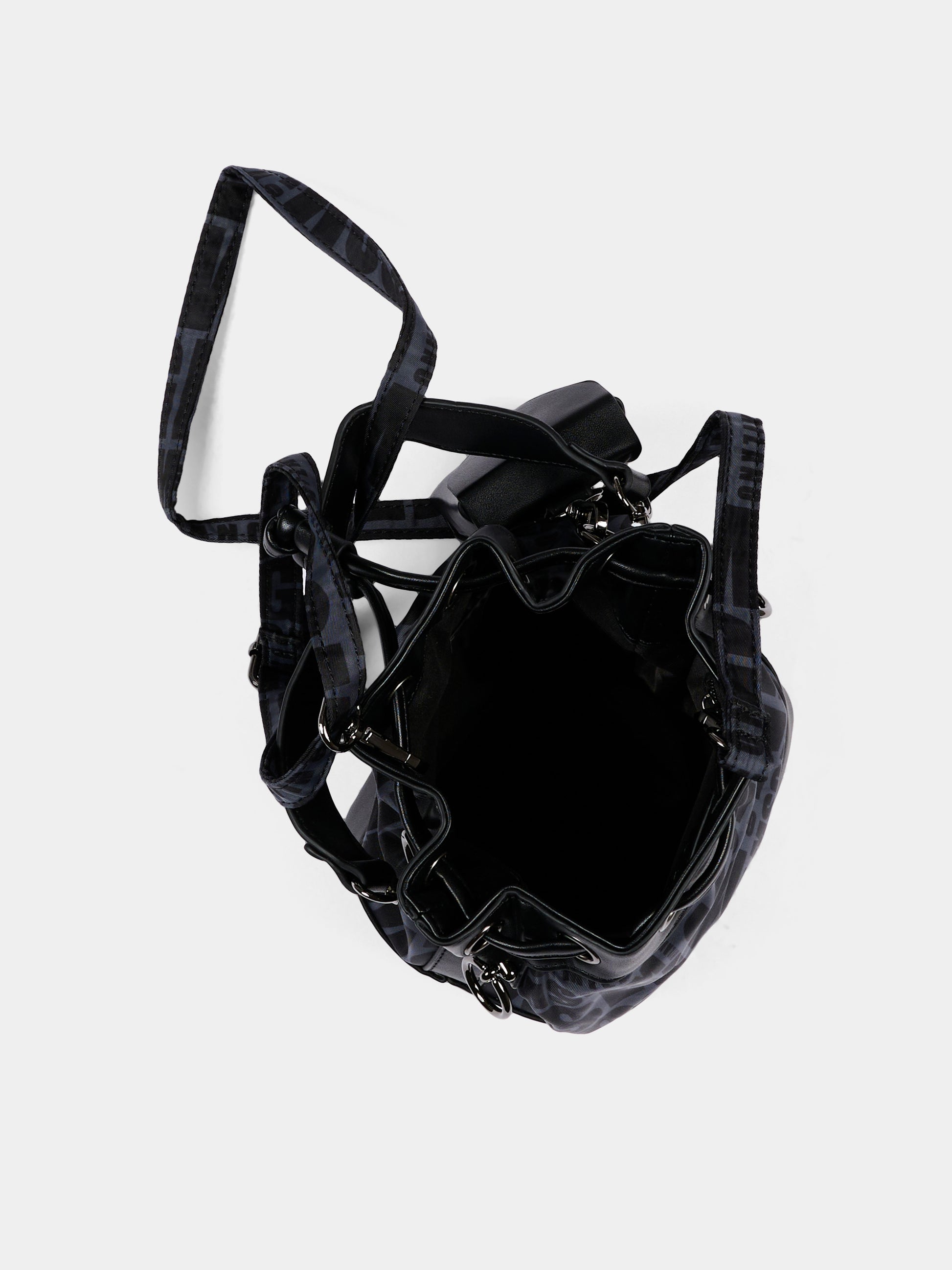 Borsa nera per bambina con logo,Msgm Kids,F6MSJGBA177 110