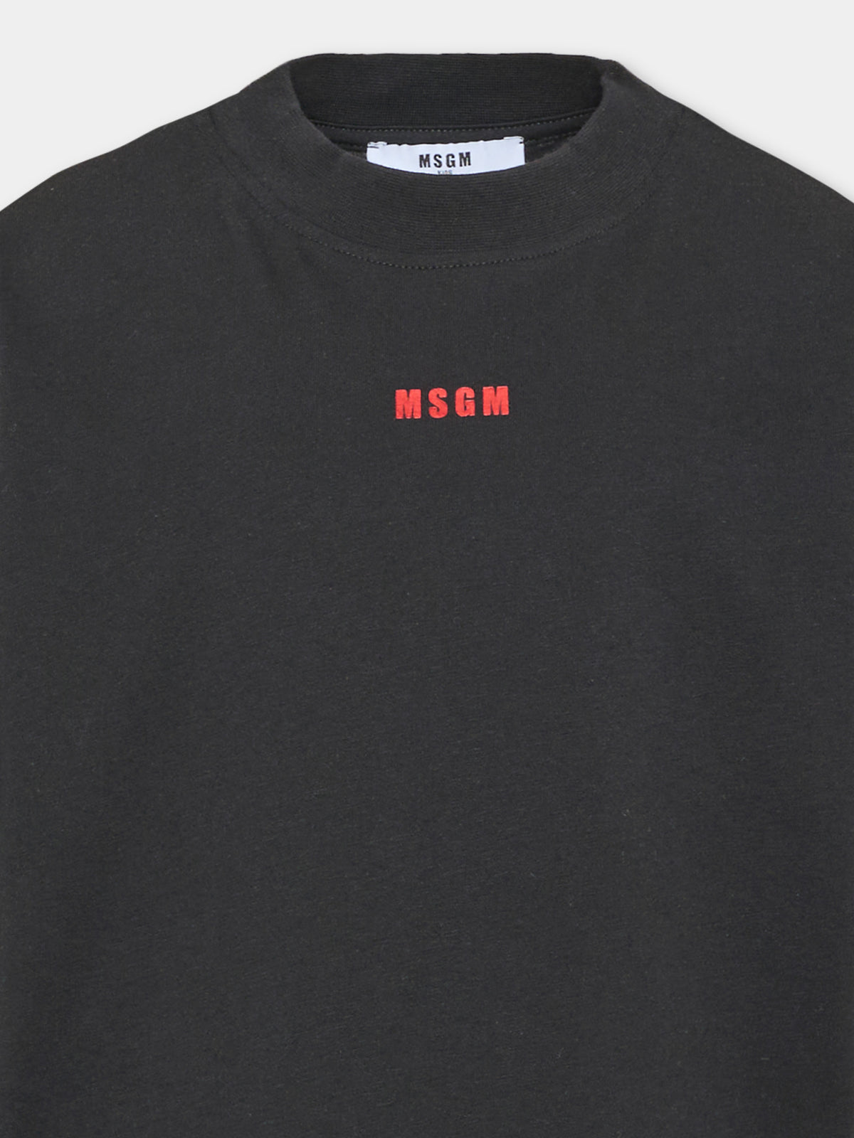 Vestito nero per bambina con logo,Msgm Kids,F6MSJGDR131 110