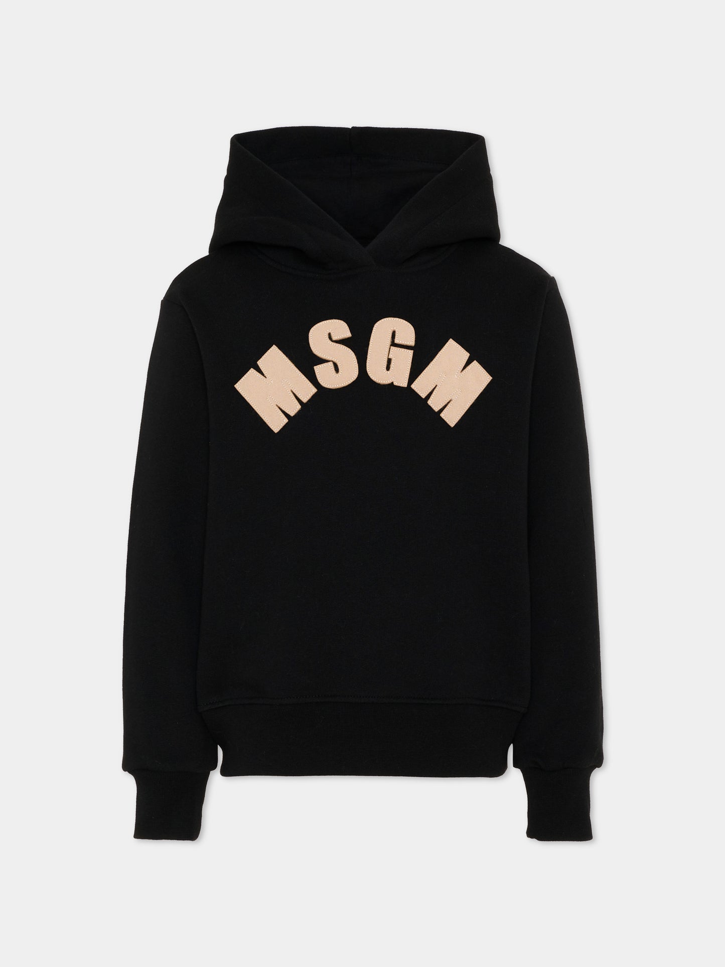 Felpa nera per bambina con logo,Msgm Kids,F6MSJGHS097 110