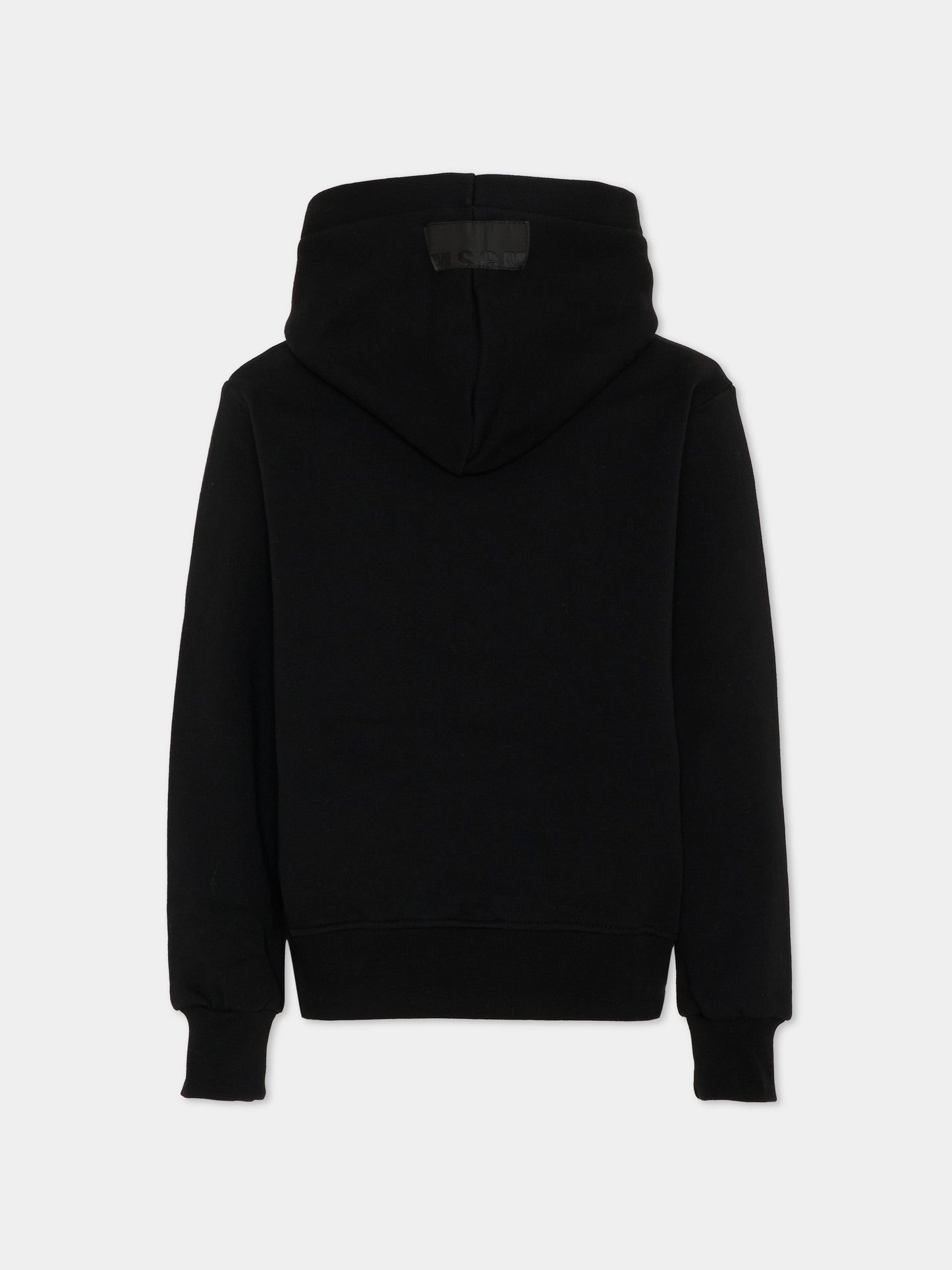 Felpa nera per bambina con logo,Msgm Kids,F6MSJGHS097 110