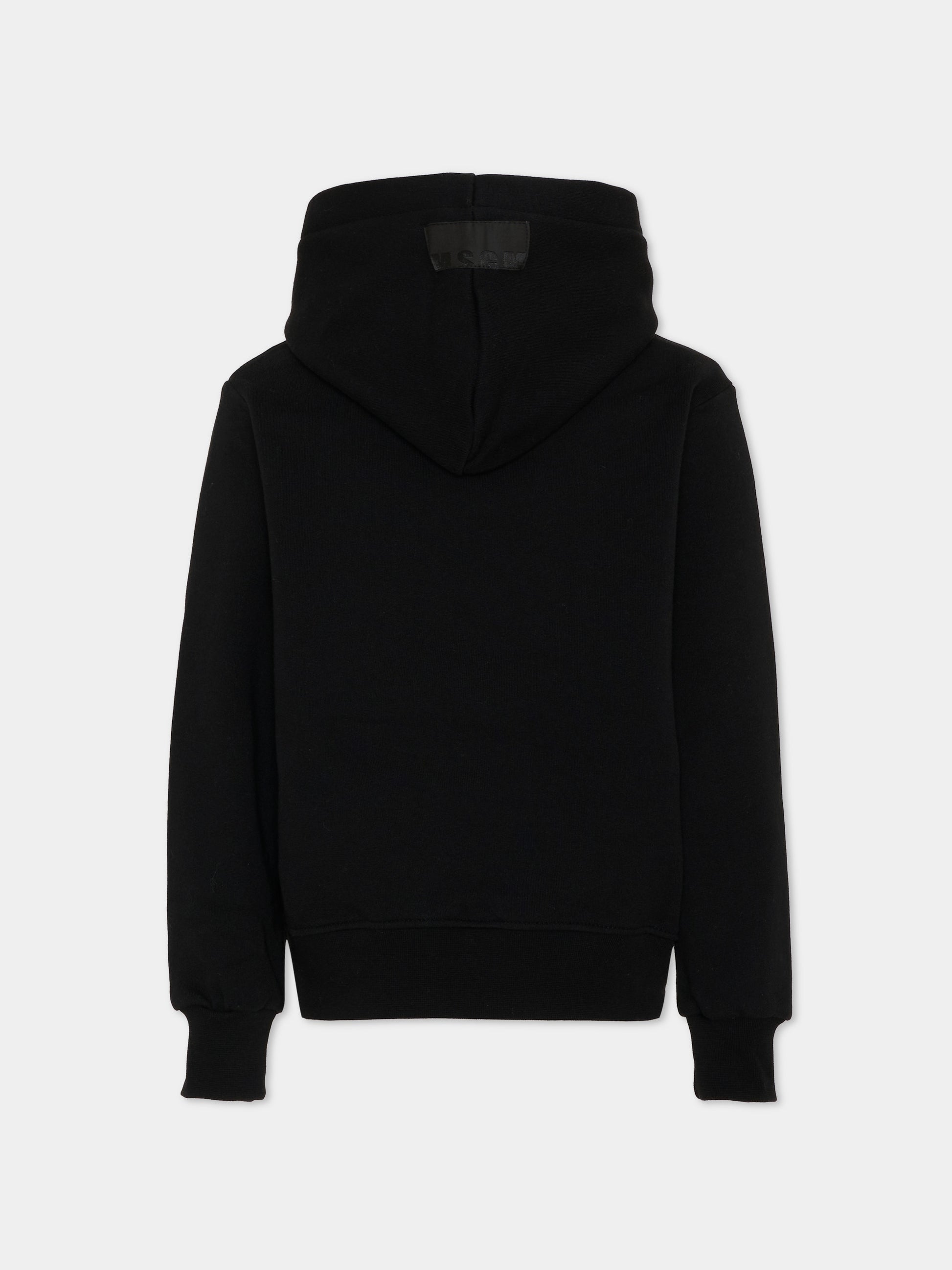 Felpa nera per bambina con logo,Msgm Kids,F6MSJGHS097 110