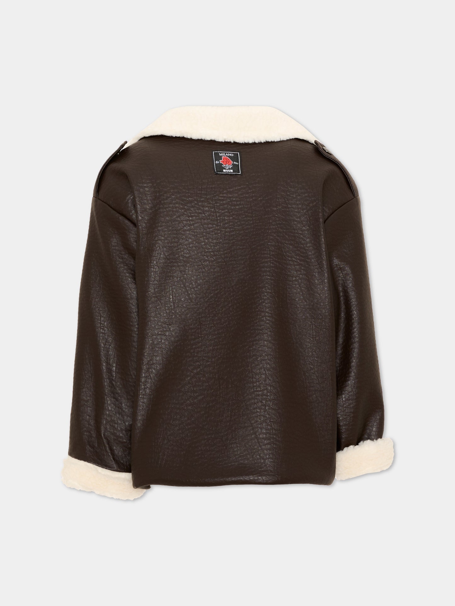 Ecopelliccia marrone per bambina,Msgm Kids,F6MSJGJK083 943