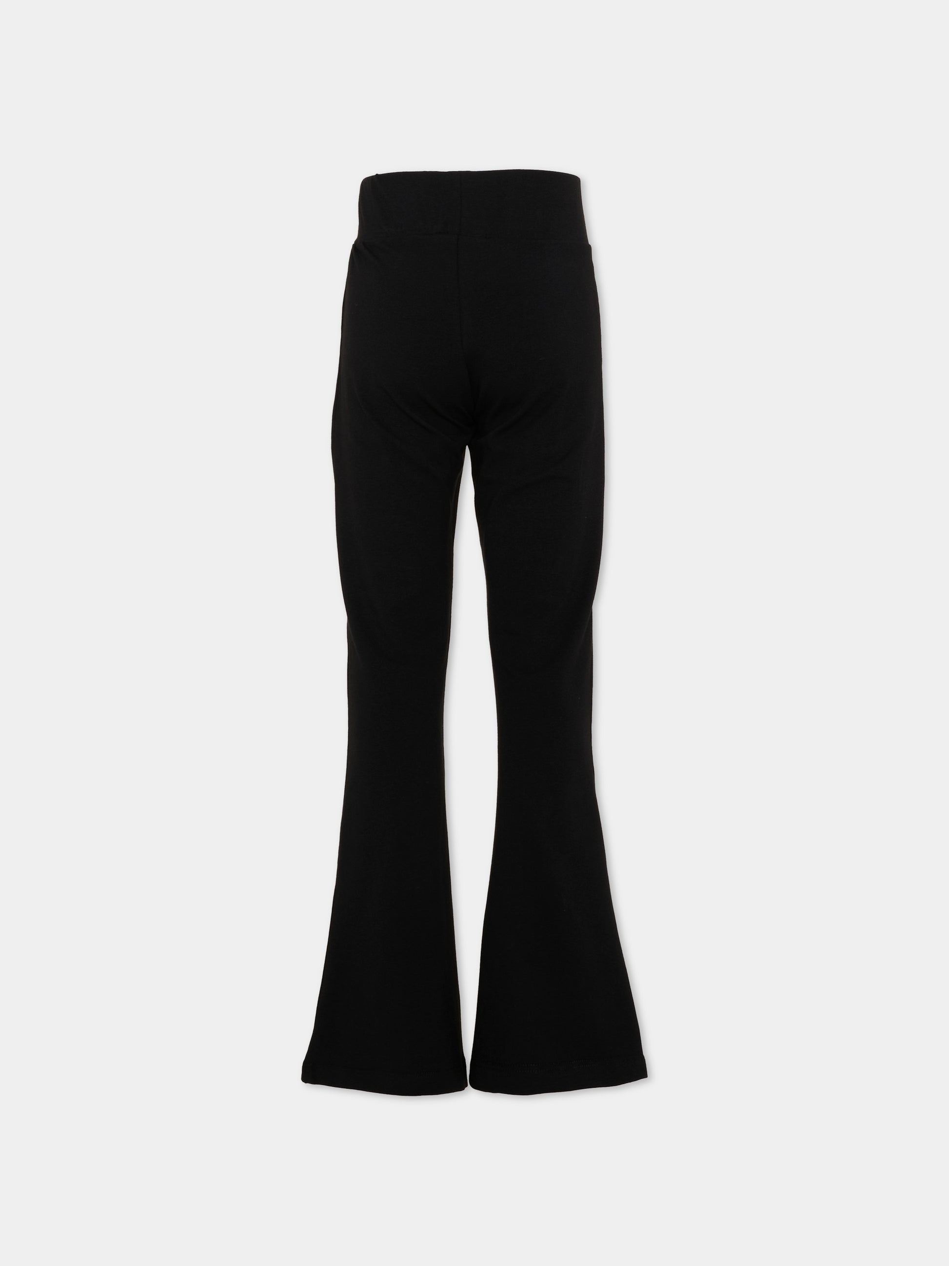 Leggings nero per bambina con logo,Msgm Kids,F6MSJGLG031 110