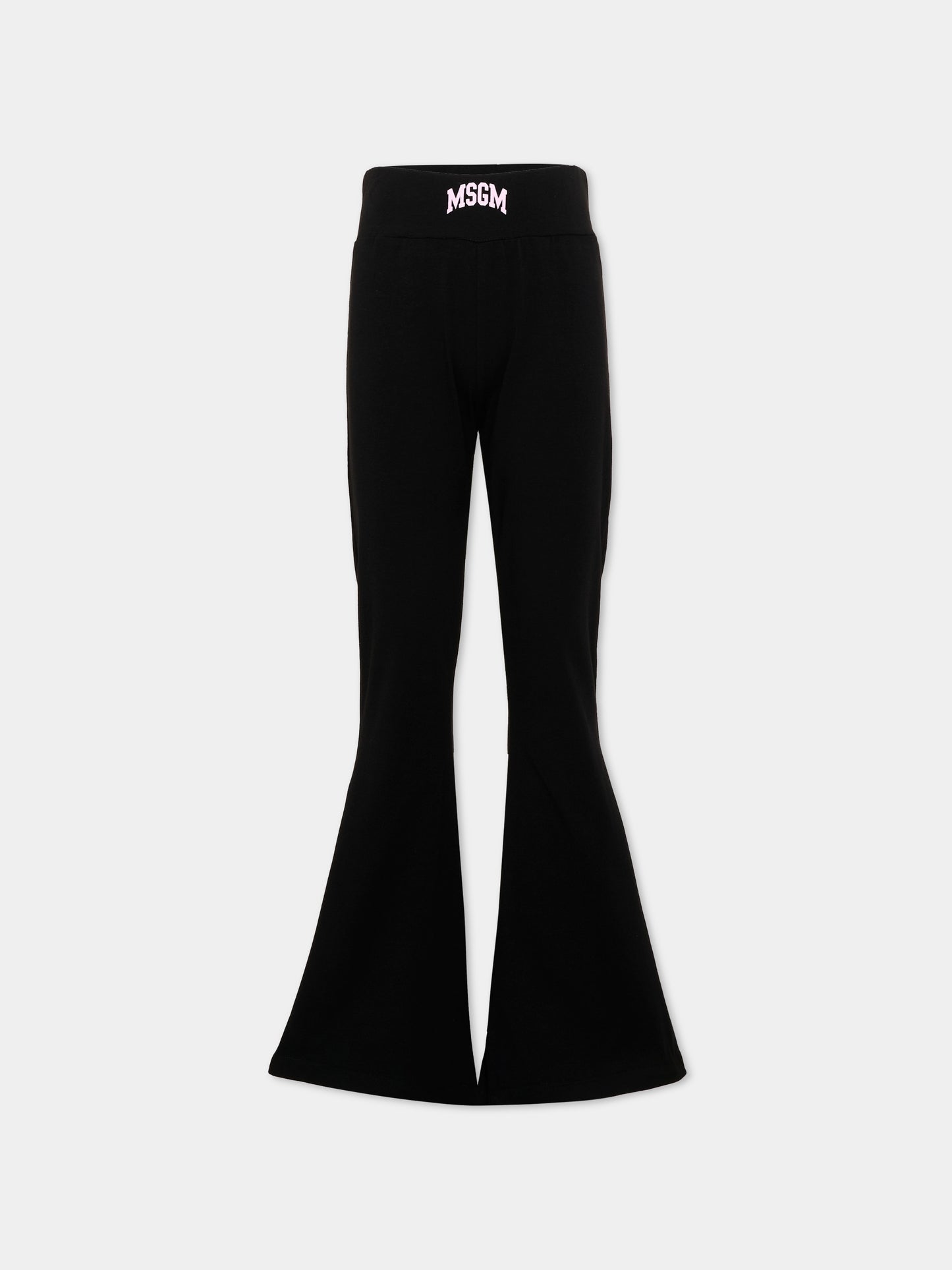 Leggings nero per bambina con logo,Msgm Kids,F6MSJGLG031 MS092