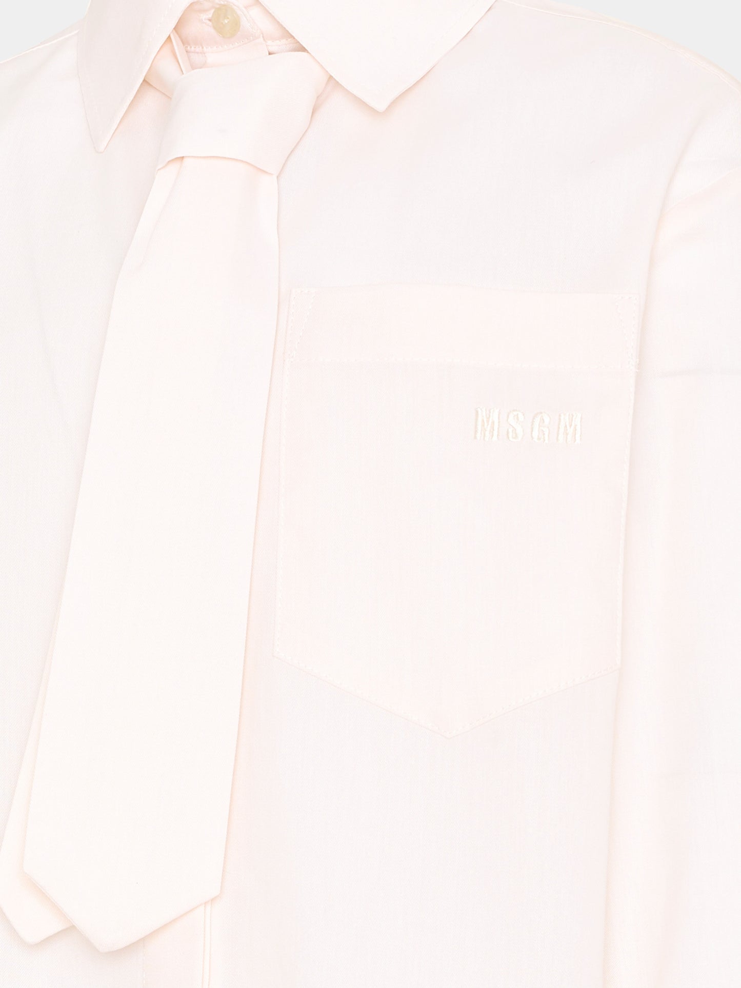 Camicia avorio con cravatta per bambina,Msgm Kids,F6MSJGSI114 013