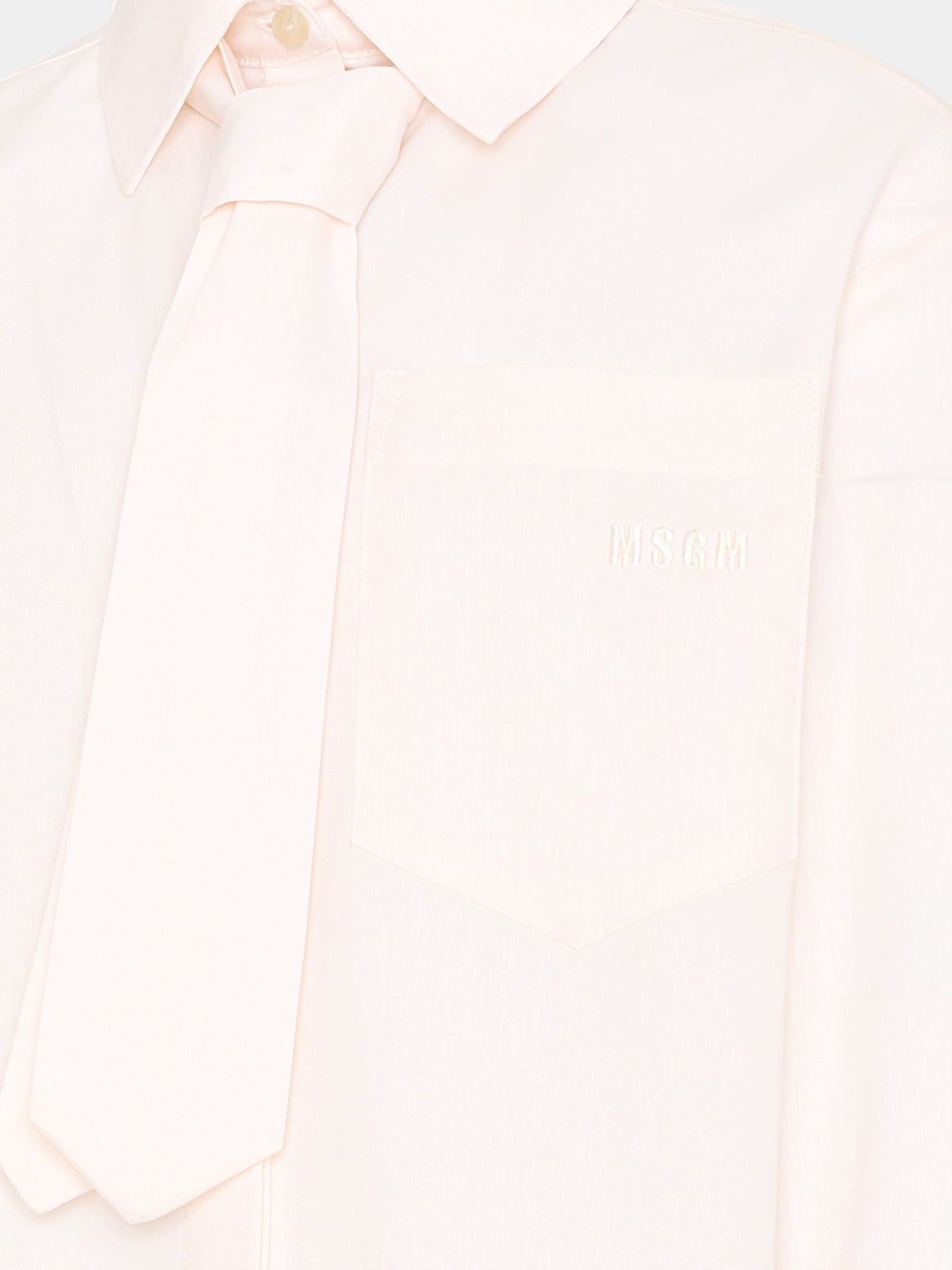 Camicia rosa con cravatta per bambina,Msgm Kids,F6MSJGSI114 013