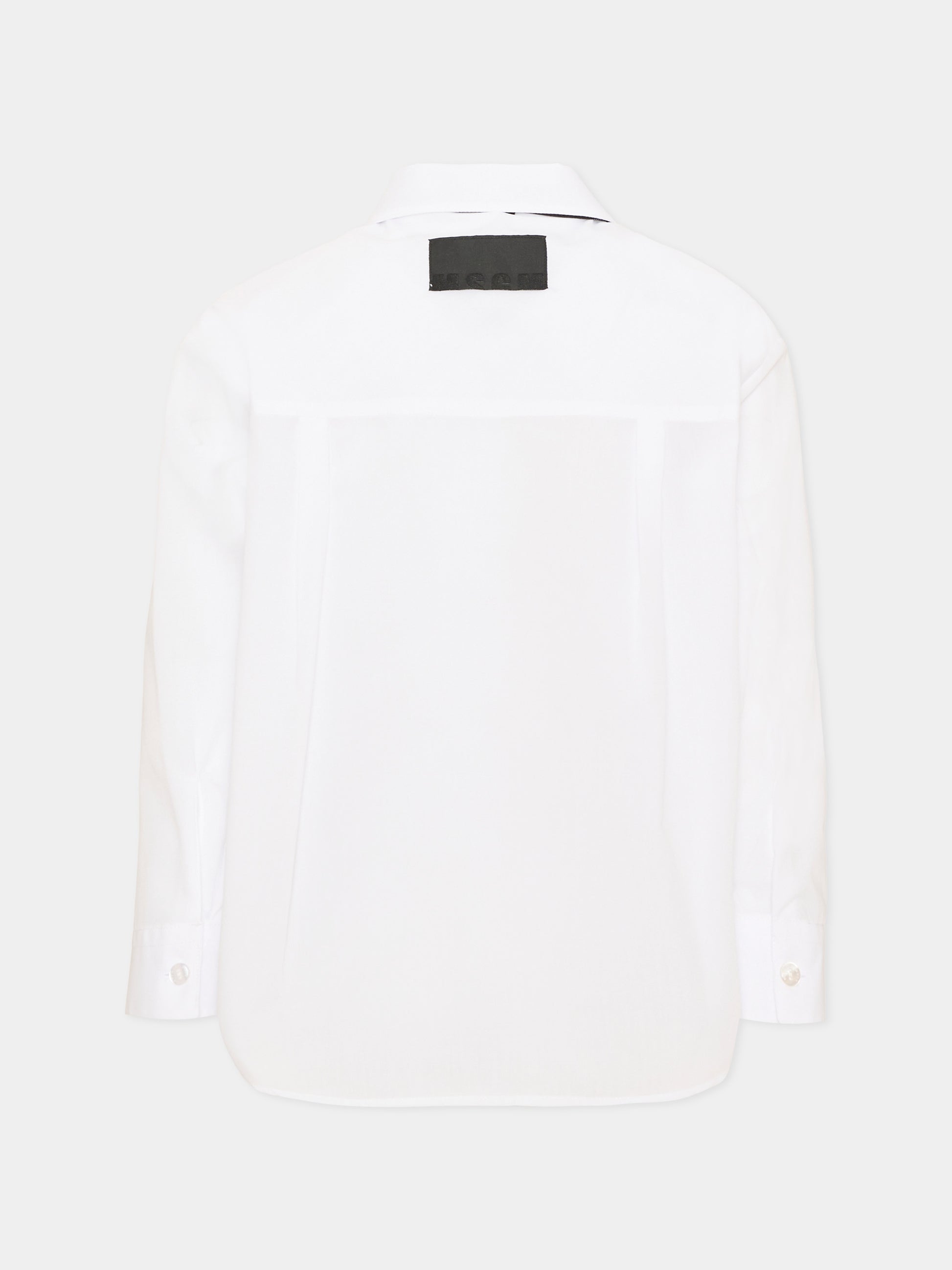 Camicia bianca per bambina con cravatta,Msgm Kids,F6MSJGSI214 001