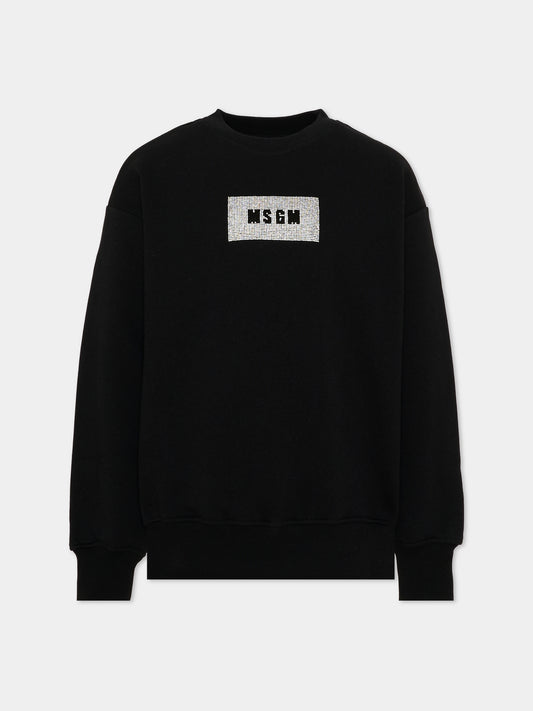 Felpa nera per bambina,Msgm Kids,F6MSJGSW208 110