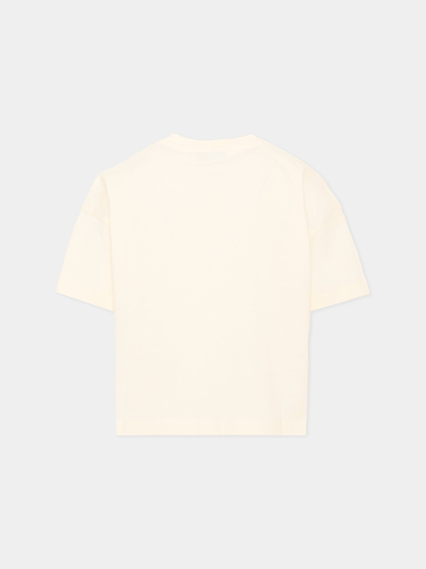 T-shirt avorio per bambina con logo,Msgm Kids,F6MSJGTH209 013