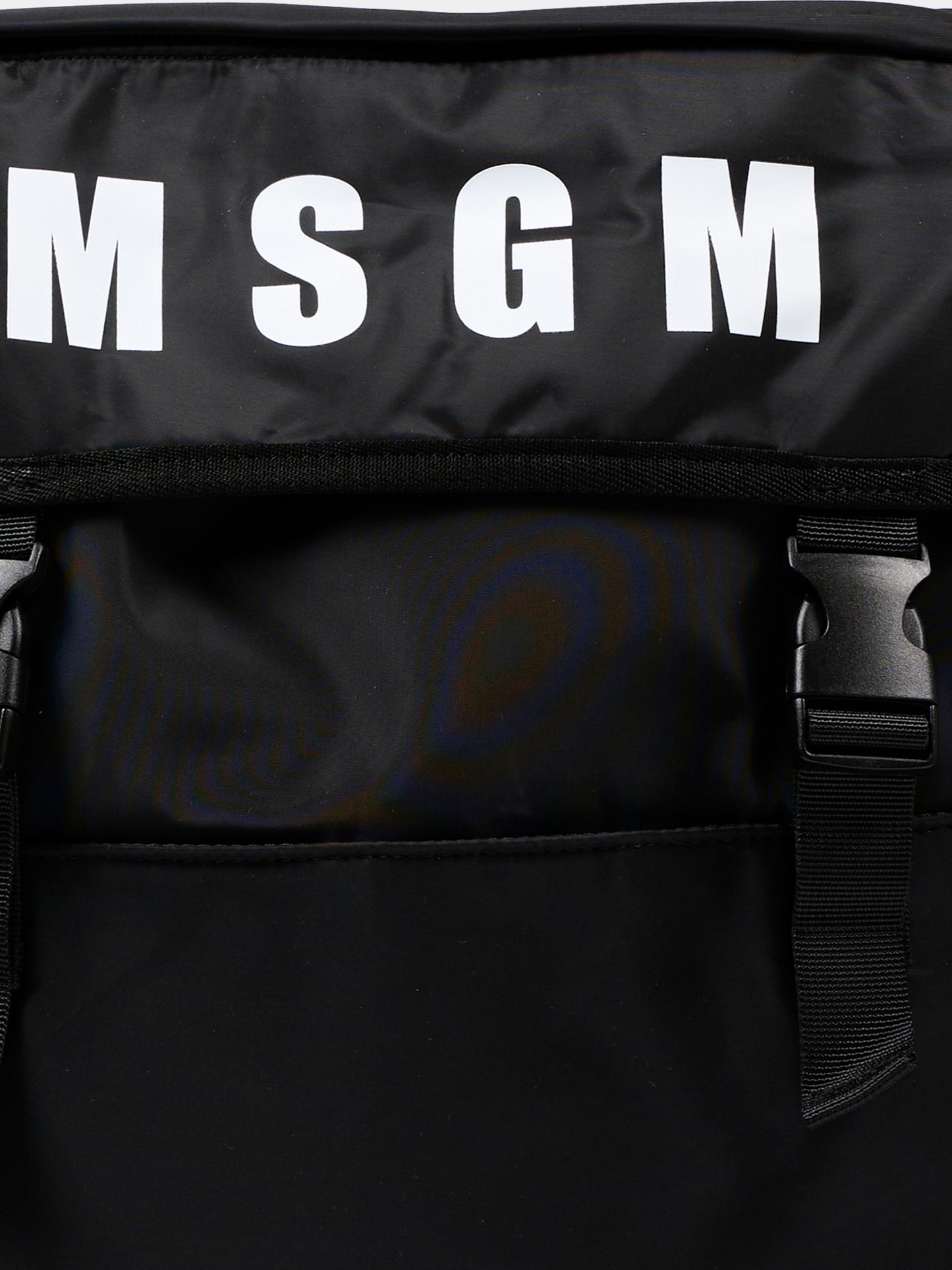 Zaino nero per bambini con logo,Msgm Kids,F6MSJUBP181 110