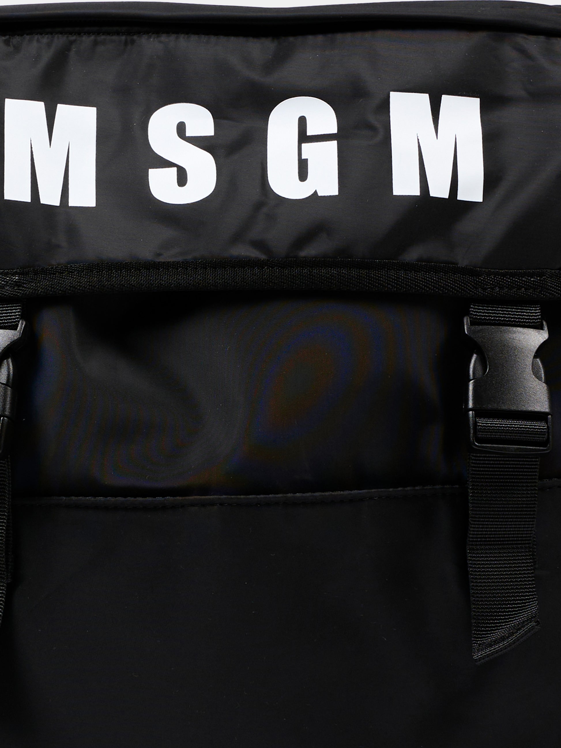 Zaino nero per bambini con logo,Msgm Kids,F6MSJUBP181 110