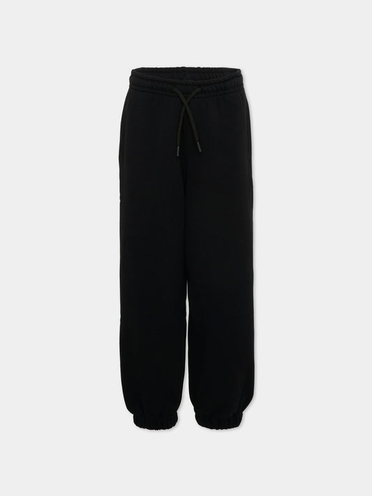 Pantaloni sportivi nero per bambino con logo,Msgm Kids,F6MSJUFP016 110