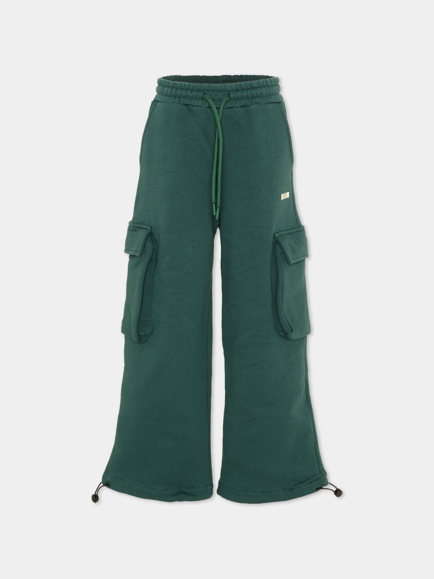 Pantalone verde per bambino con logo,Msgm Kids,F6MSJUFP036 MS095