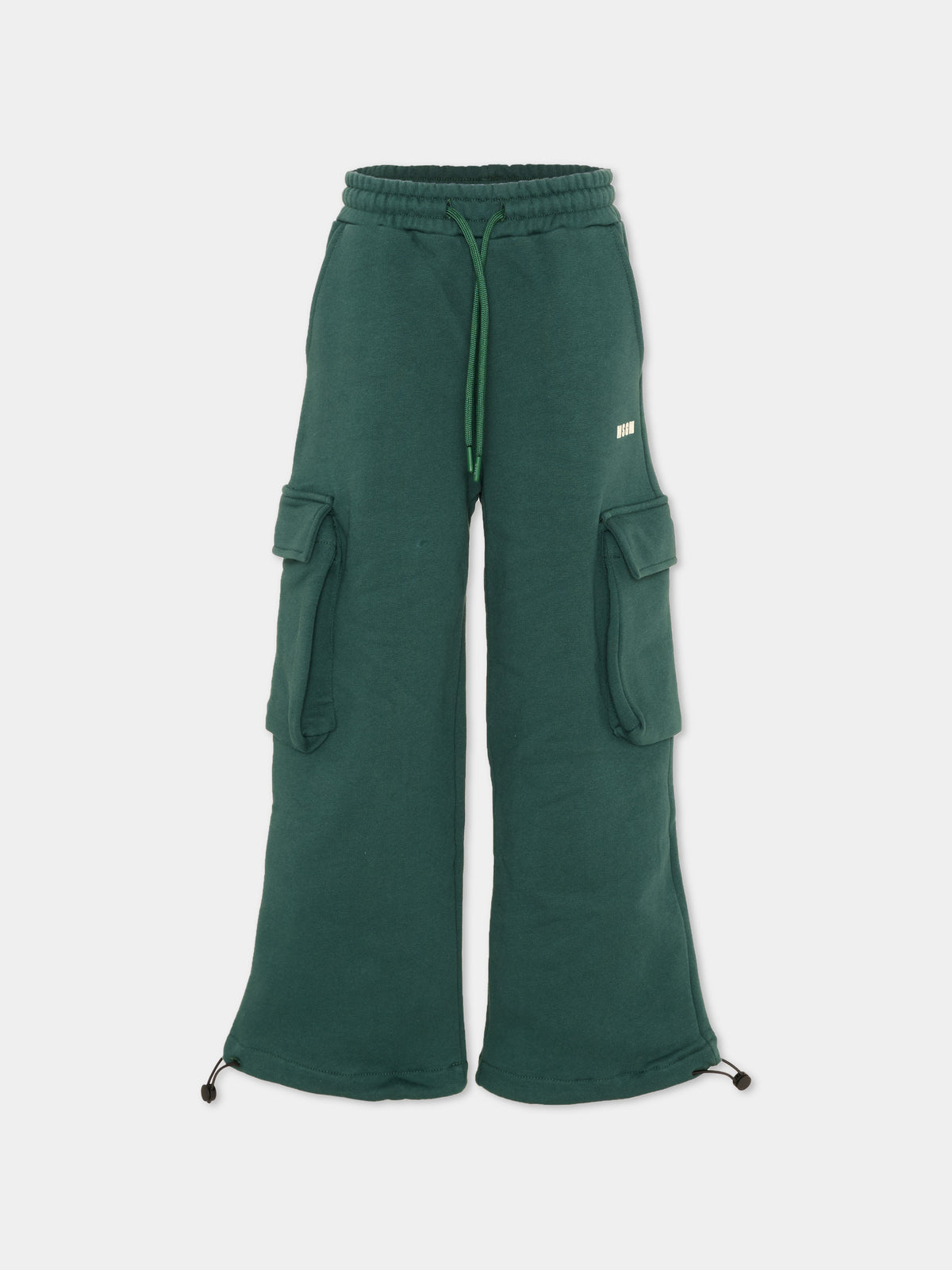 Pantalone verde per bambino con logo,Msgm Kids,F6MSJUFP036 MS095