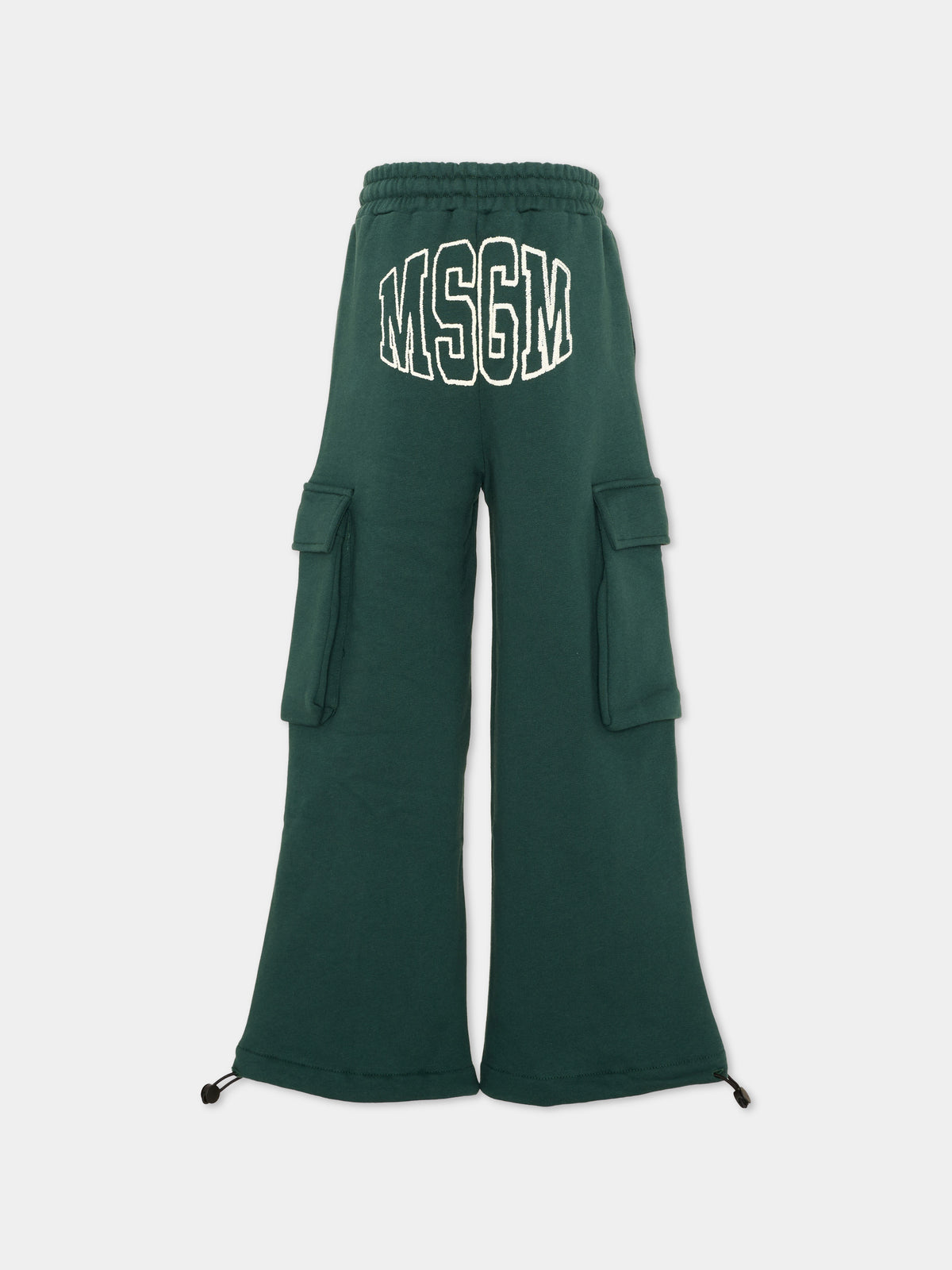 Pantalone verde per bambino con logo,Msgm Kids,F6MSJUFP036 MS095
