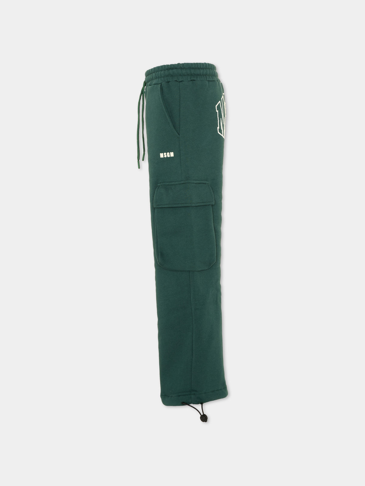 Pantalone verde per bambino con logo,Msgm Kids,F6MSJUFP036 MS095