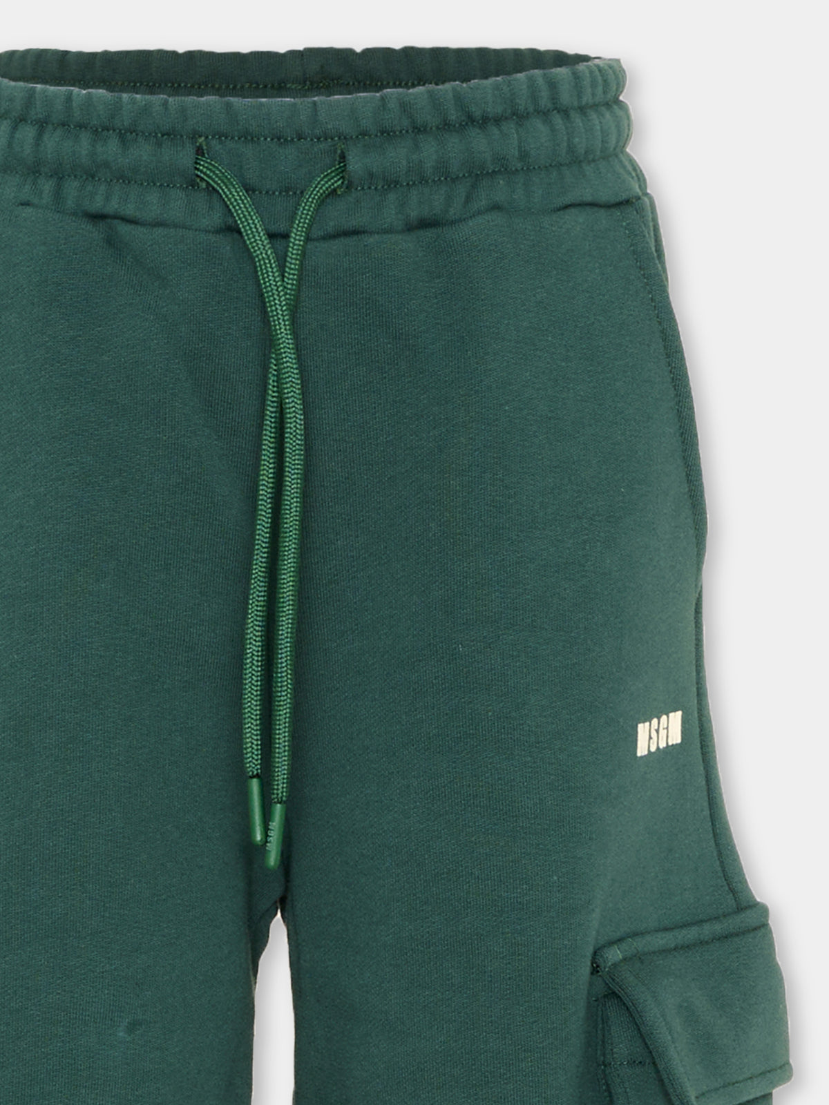 Pantalone verde per bambino con logo,Msgm Kids,F6MSJUFP036 MS095