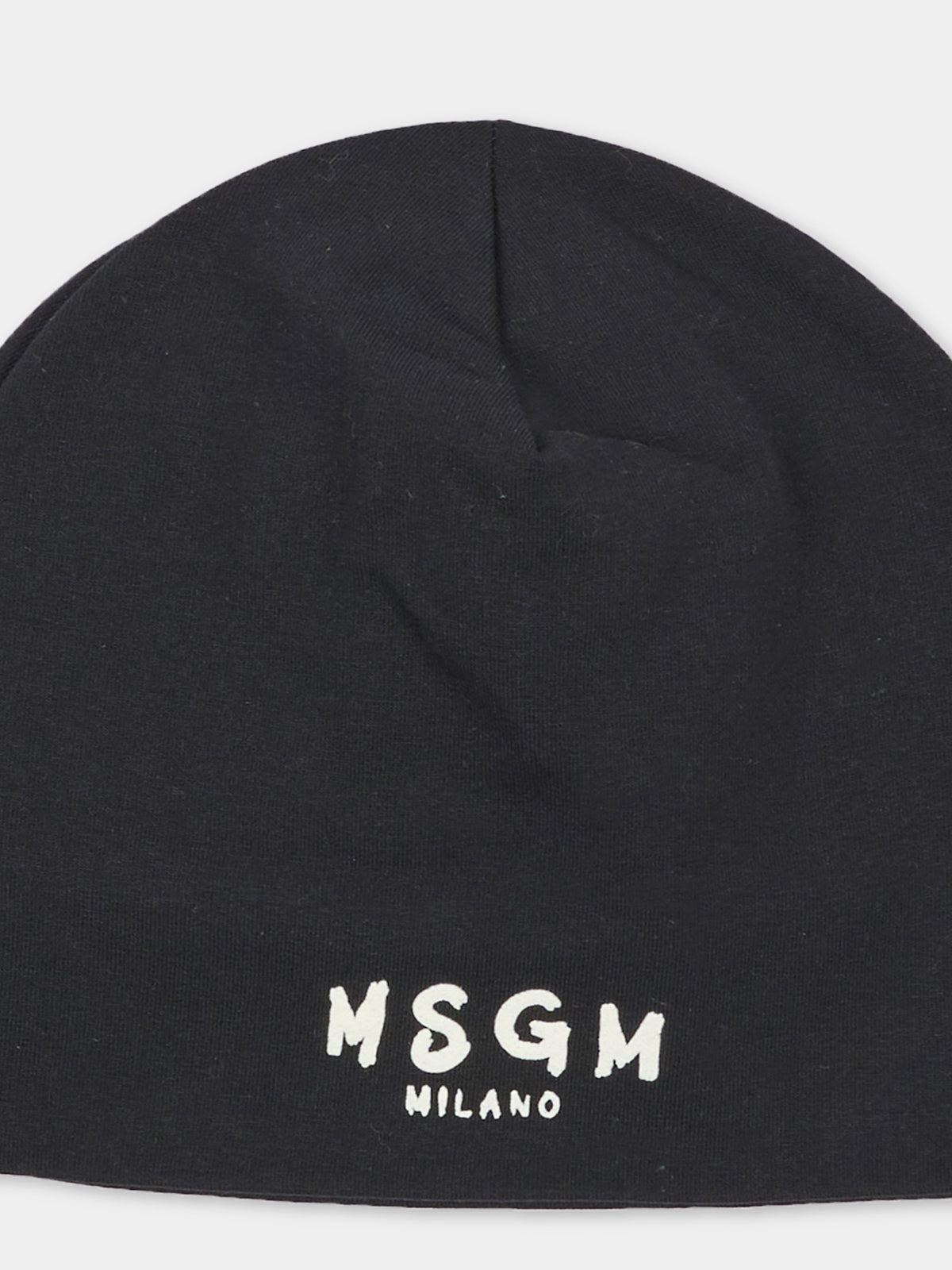 Berretto nero per bambini con logo,Msgm Kids,F6MSJUHT184 110