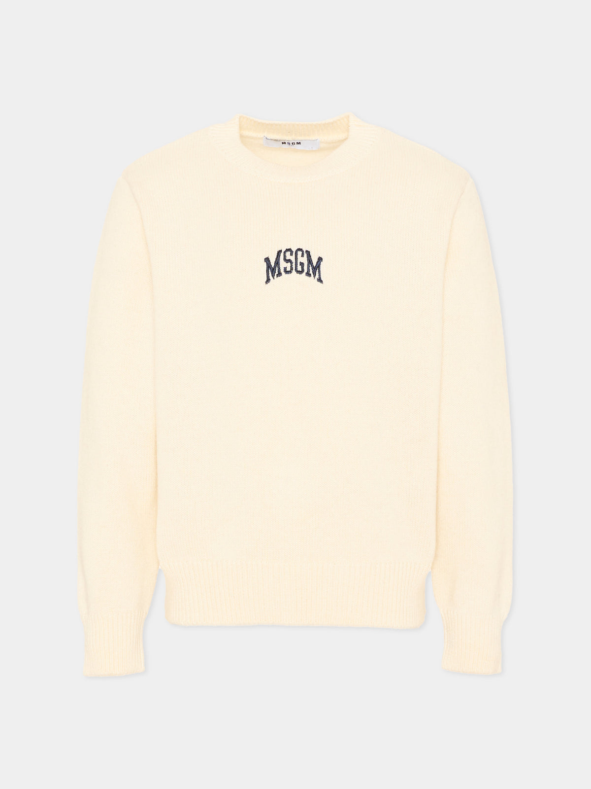 Maglione avorio per bambino con logo,Msgm Kids,F6MSJUJP028 013