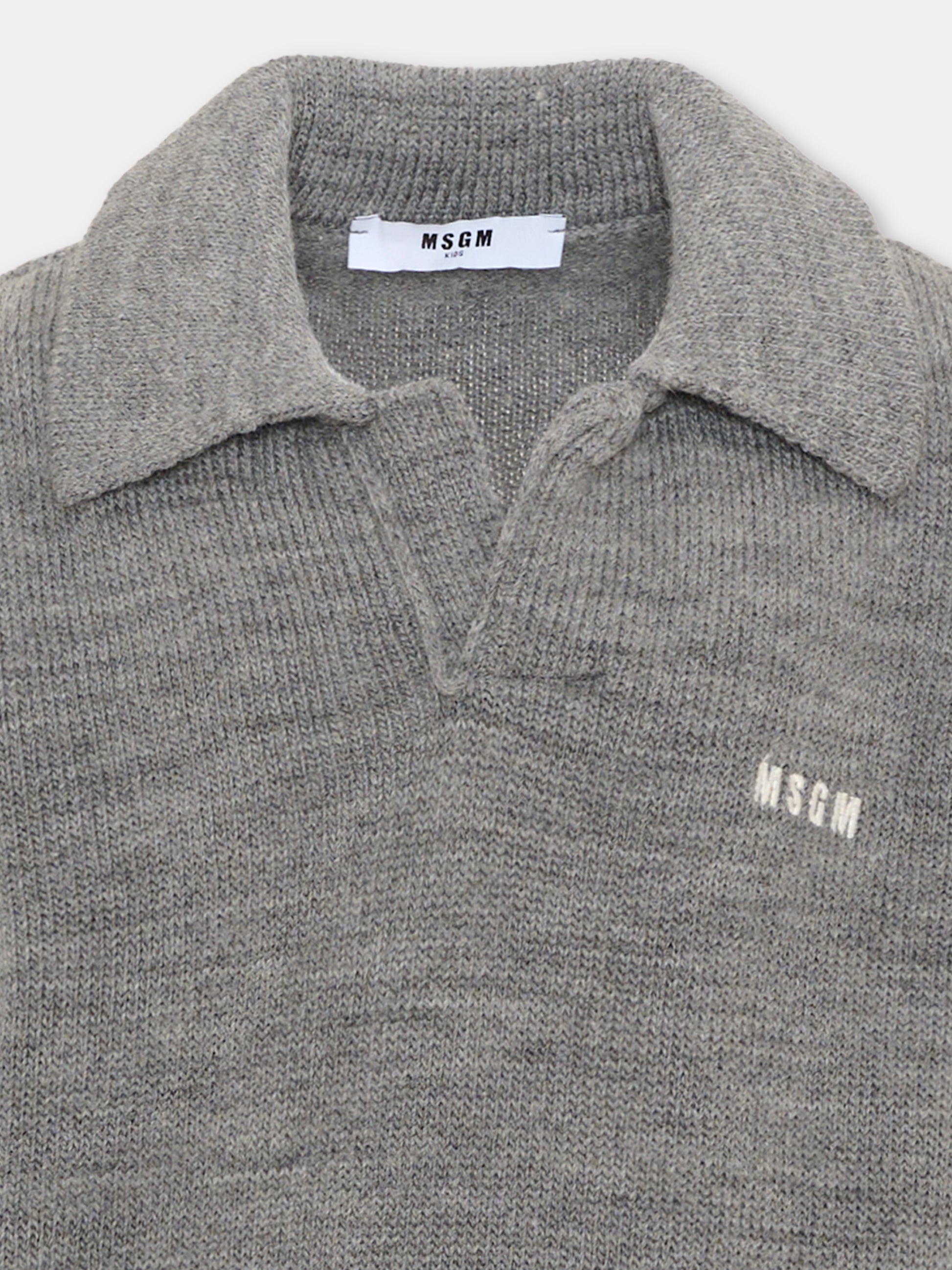 Maglione grigio per bambini con logo,Msgm Kids,F6MSJUJP326 271