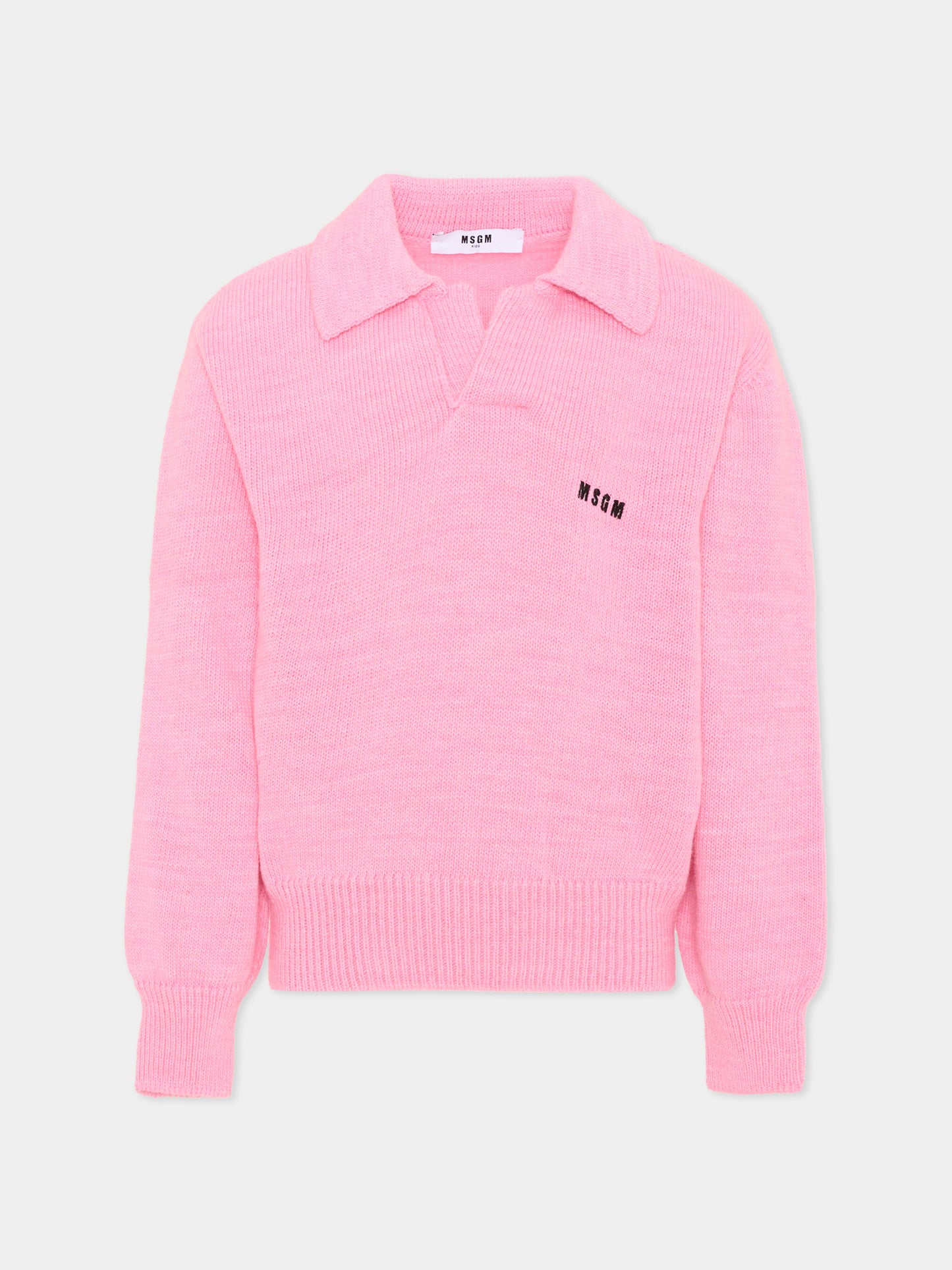 Maglione rosa per bambini con logo,Msgm Kids,F6MSJUJP326 MS090