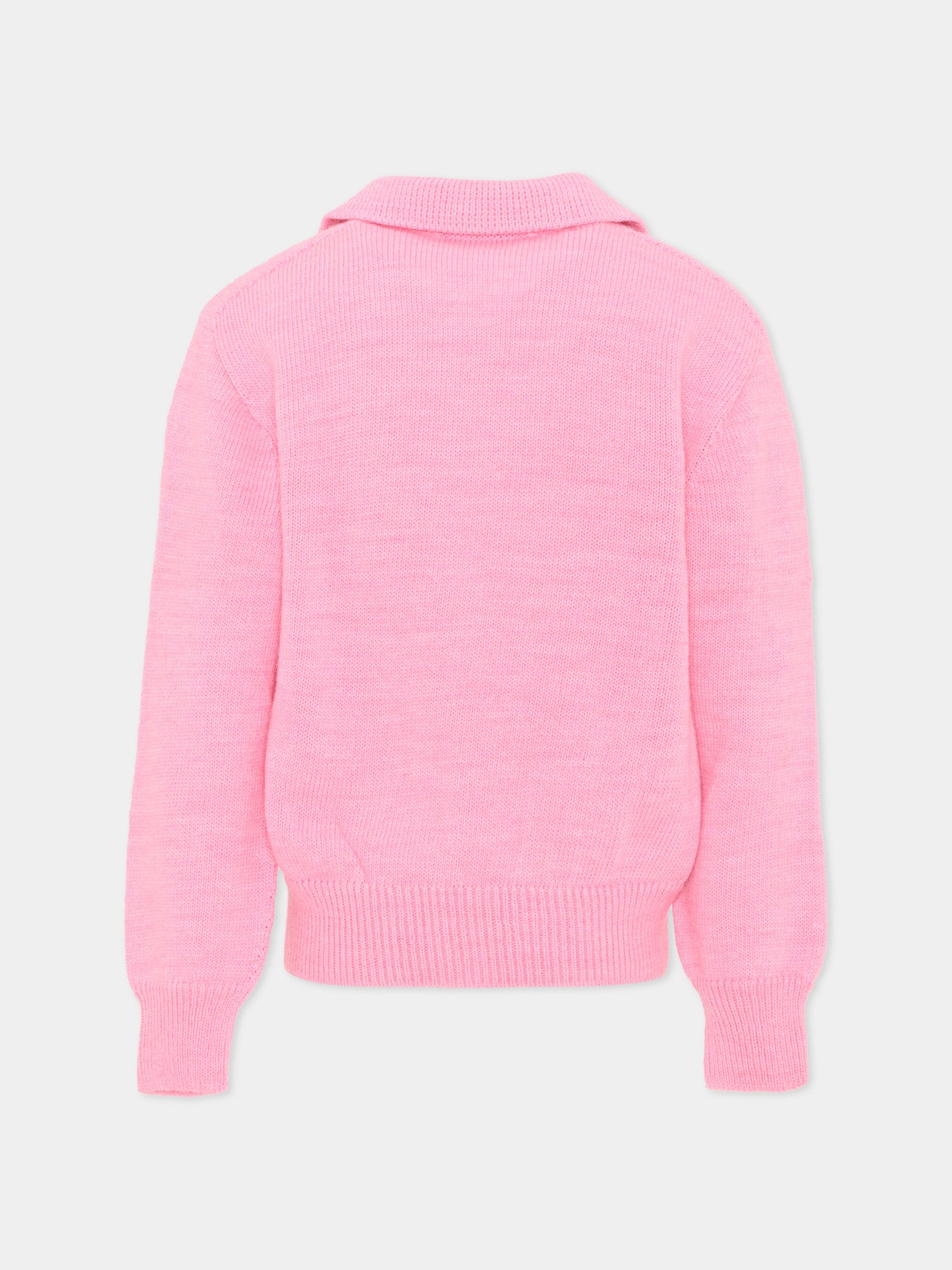 Maglione rosa per bambini con logo,Msgm Kids,F6MSJUJP326 MS090