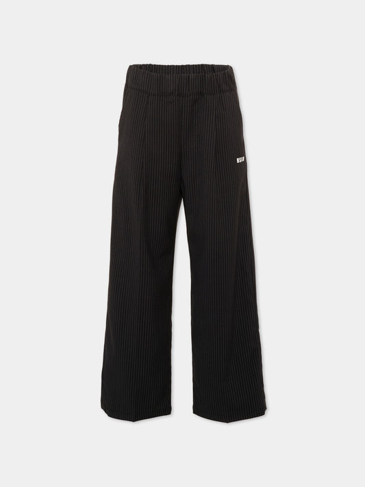 Pantalone nero per bambino con logo,Msgm Kids,F6MSJUPA192 110