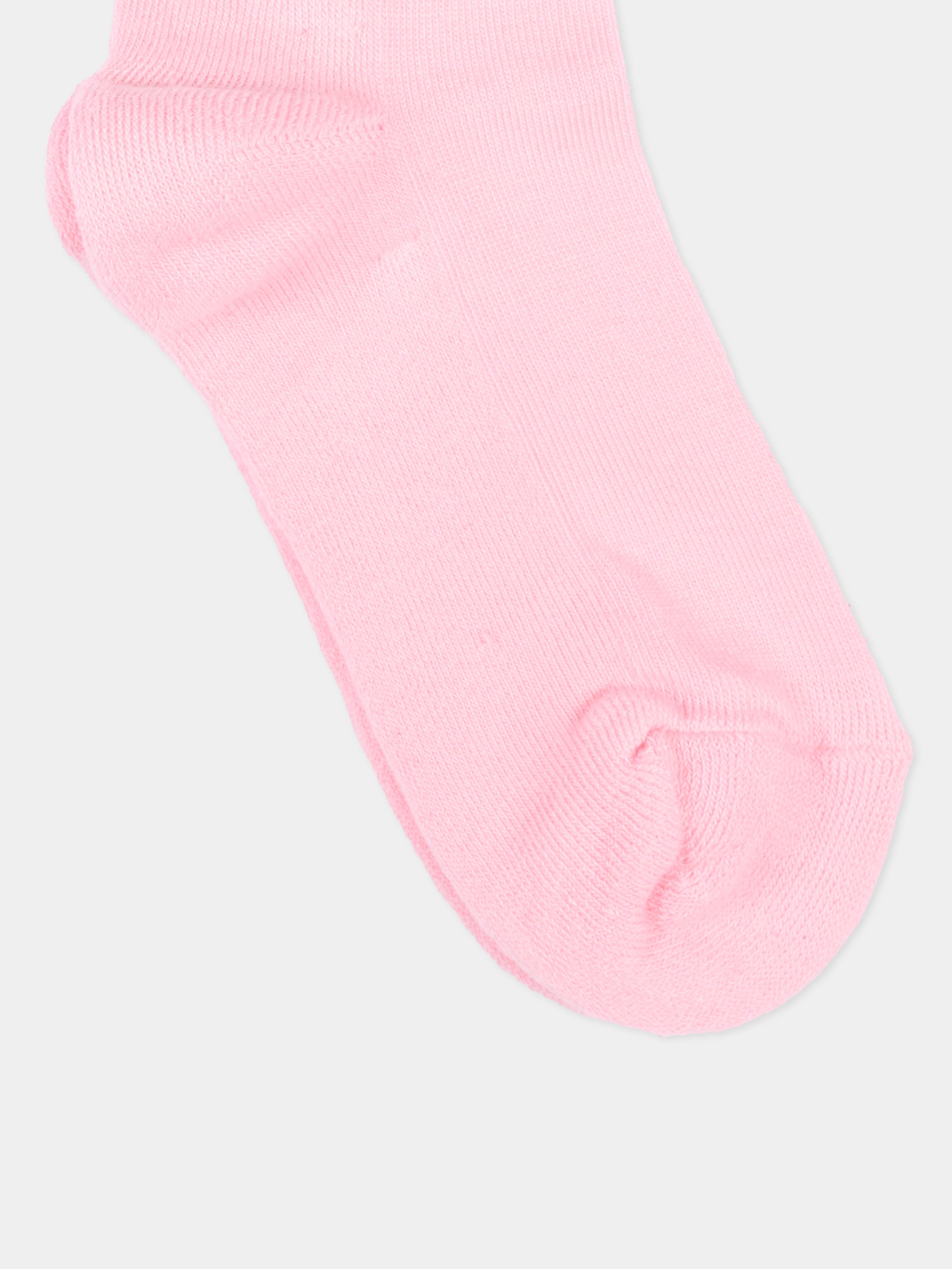 Calza spugna rosa per bambina con logo,Msgm Kids,F6MSJUSO297 MS090