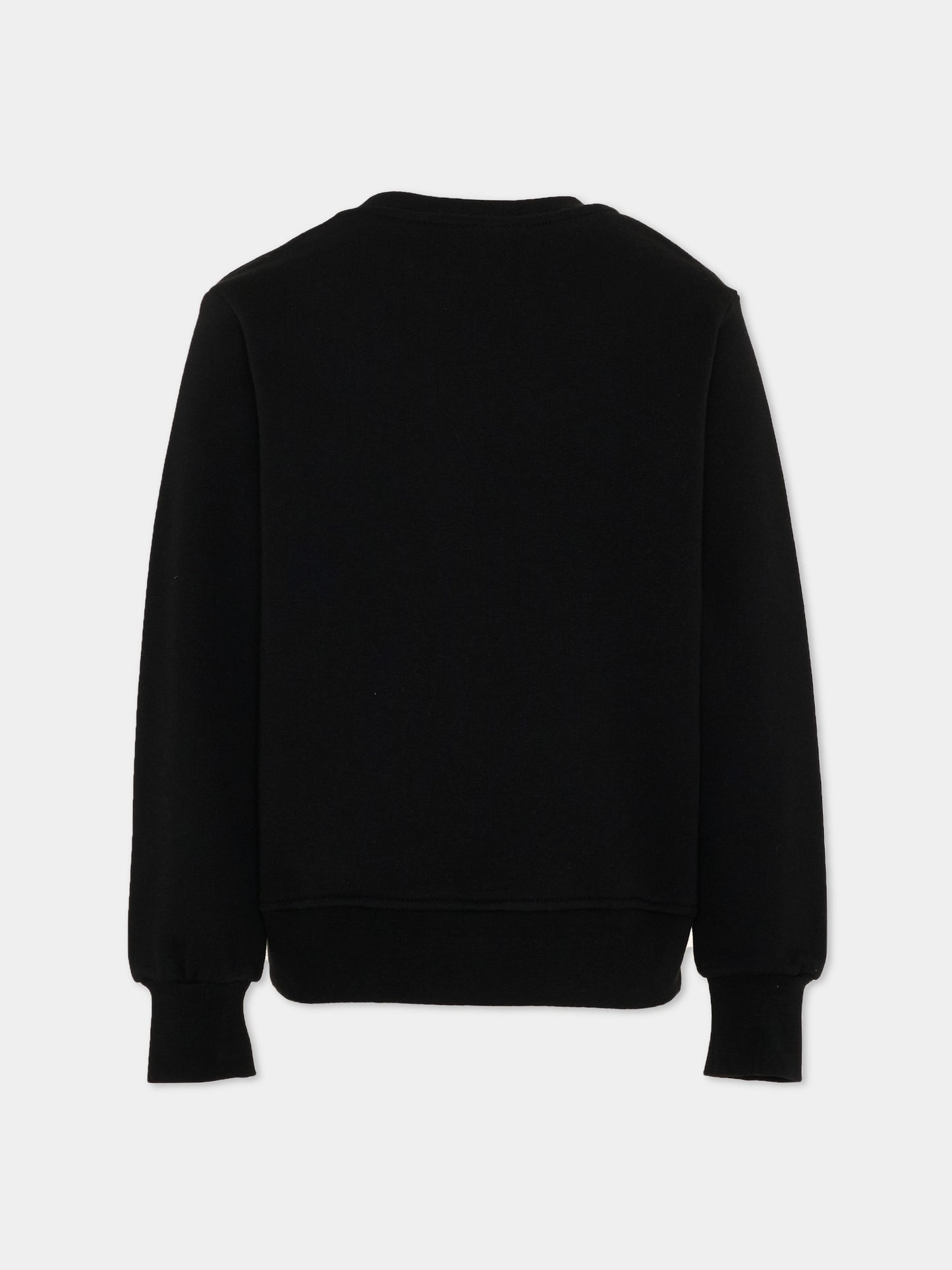 Felpa nera per bambini con logo,Msgm Kids,F6MSJUSW009 110