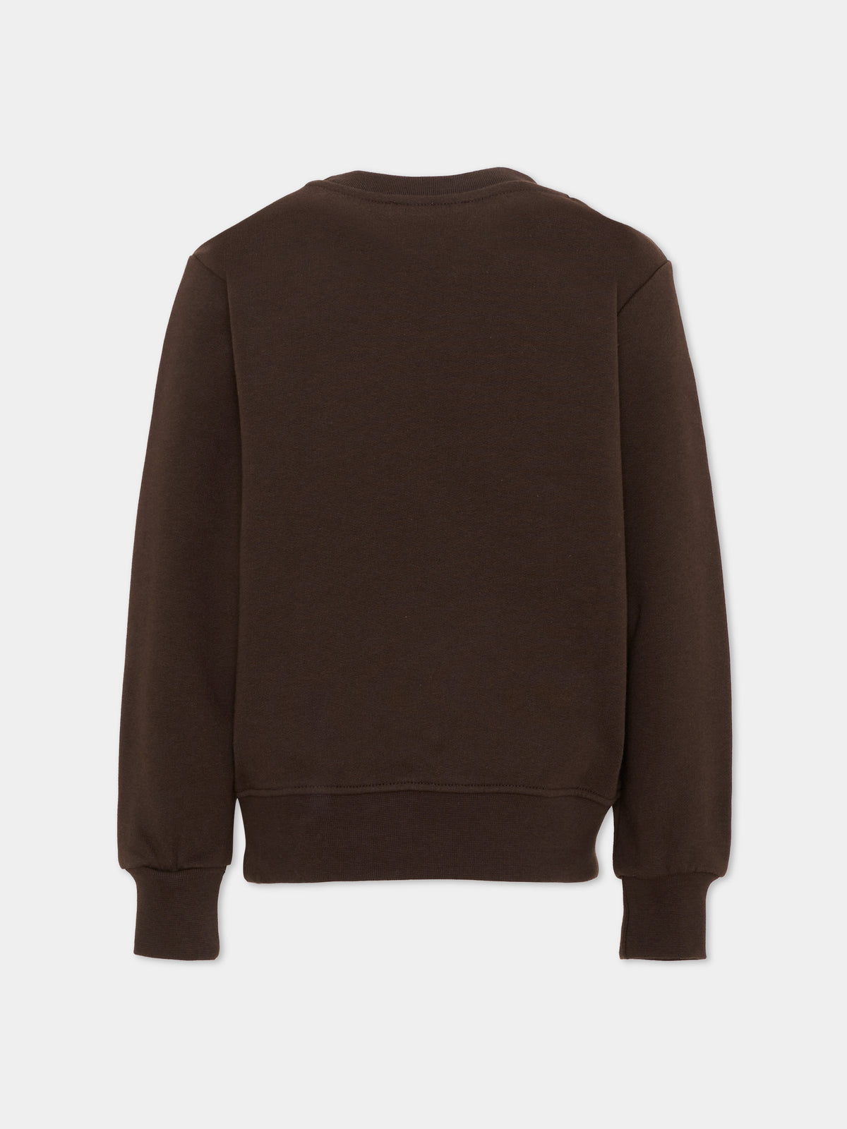 Felpa marrone per bambini con logo,Msgm Kids,F6MSJUSW009 943