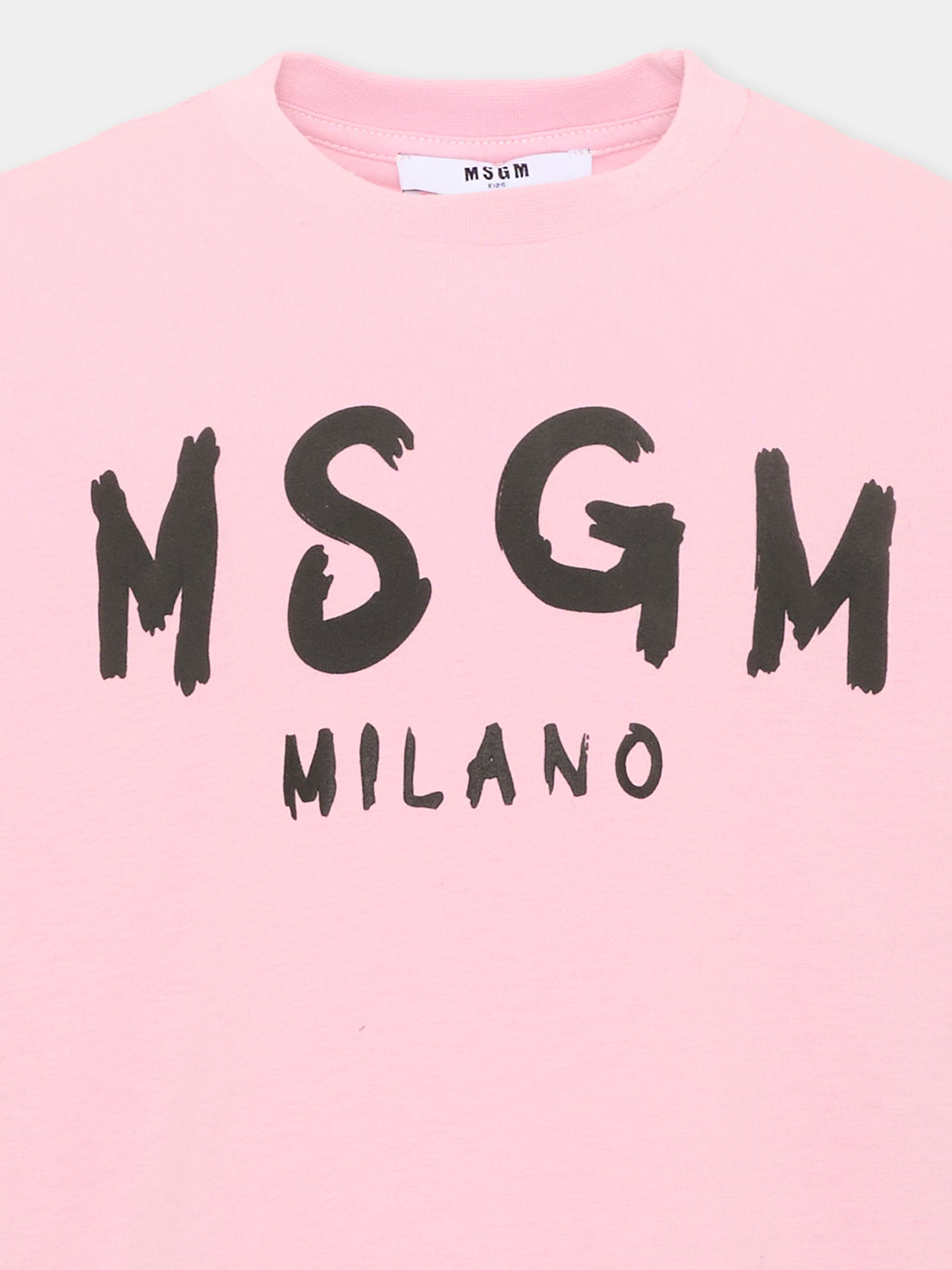 T-Shirt rosa per bambina con logo,Msgm Kids,F6MSJUTH012 MS090