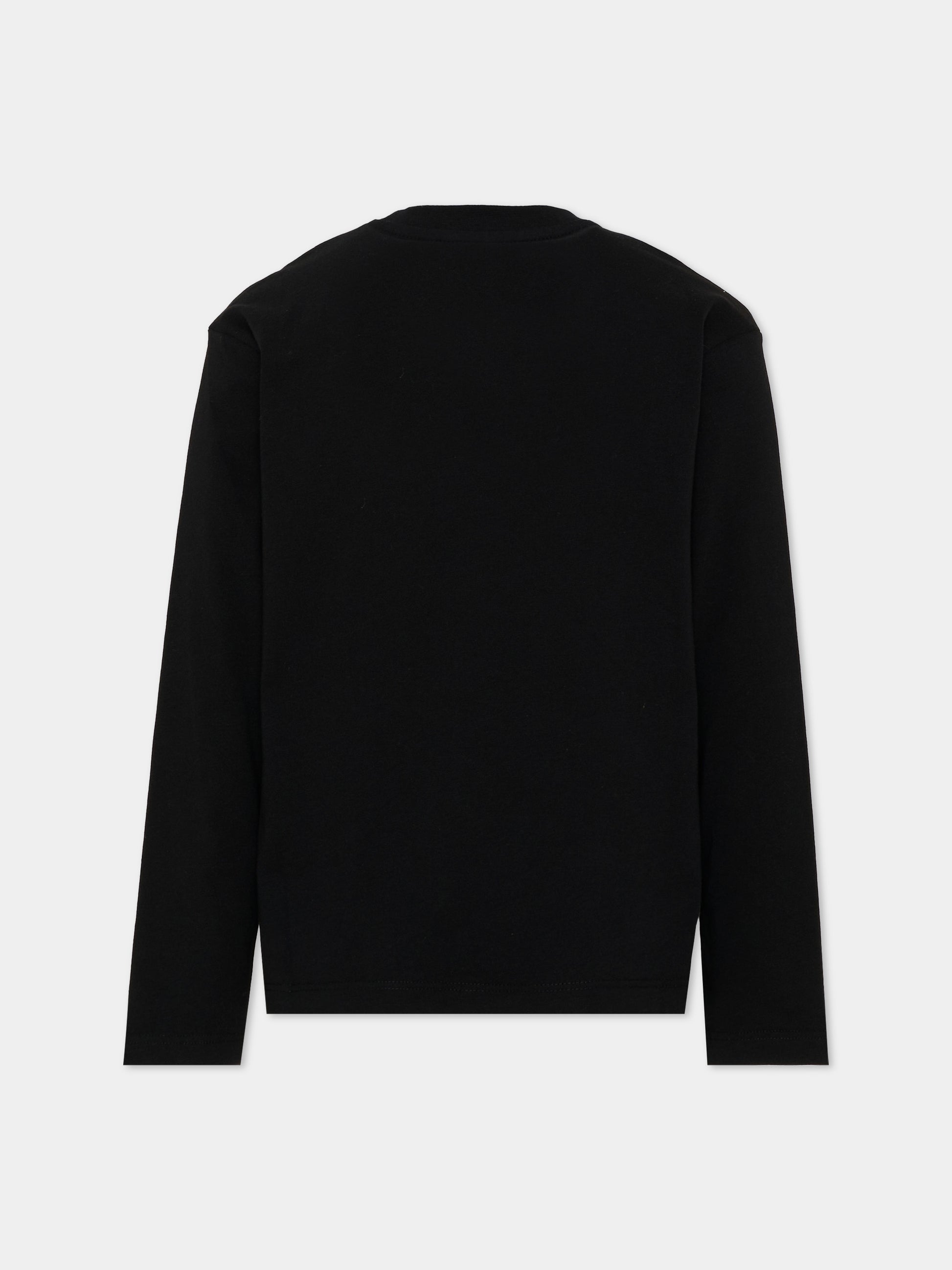T-shirt nera per bambina con logo,Msgm Kids,F6MSJUTH012 MS092